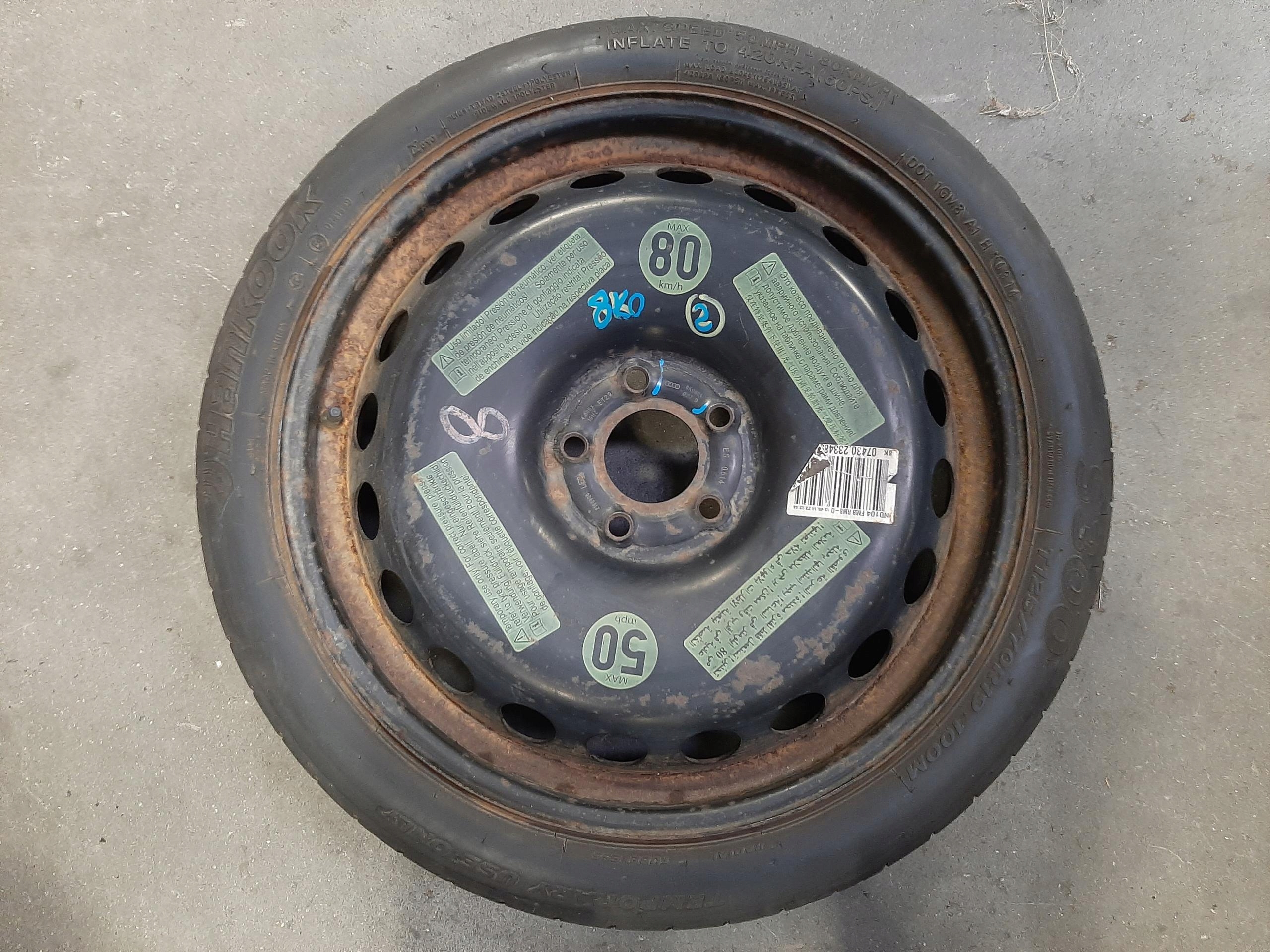 AUDI A4 B8 KOŁO ZAPASOWE DOJAZDOWE R19 4J ET29 5x112 8K0601027D