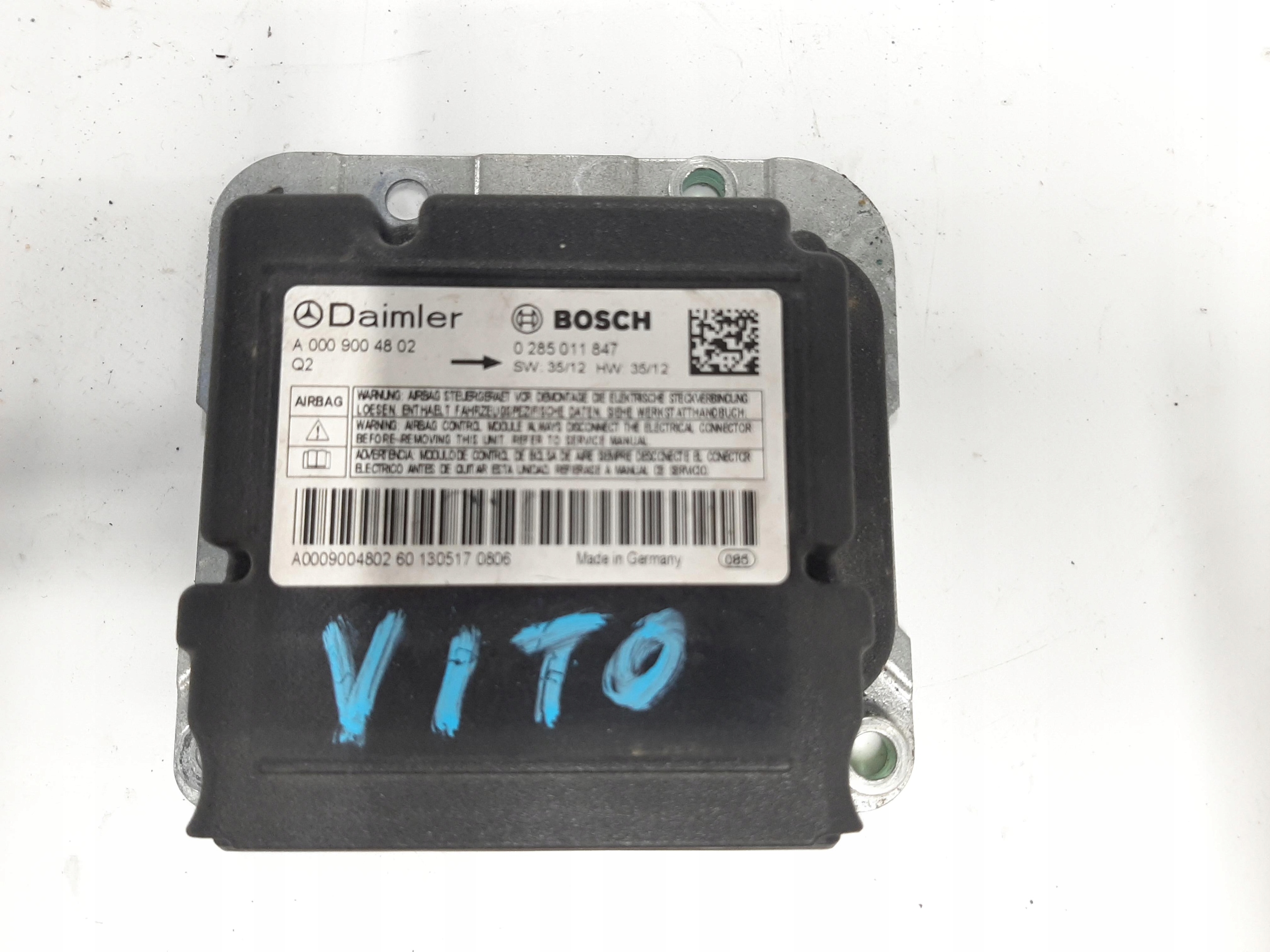 MERCEDES-BENZ VITO VIANO 03- W639 SENSOR MODUŁ PODUSZEK AIRBAG A0009004802