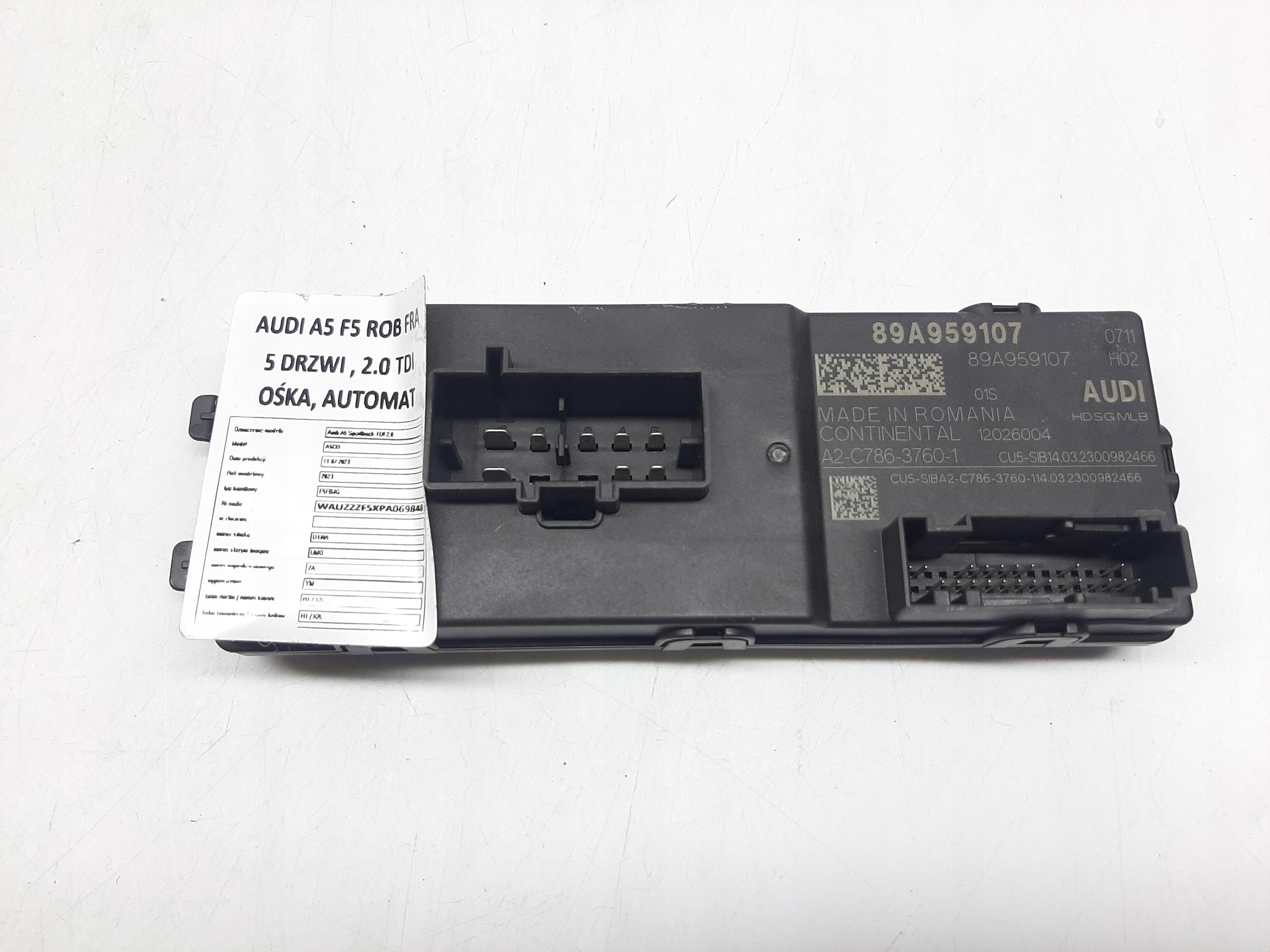 AUDI A5 SPORTBACK II LIFT 2021- STEROWNIK OTWIERANIA KLAPY 89A959107