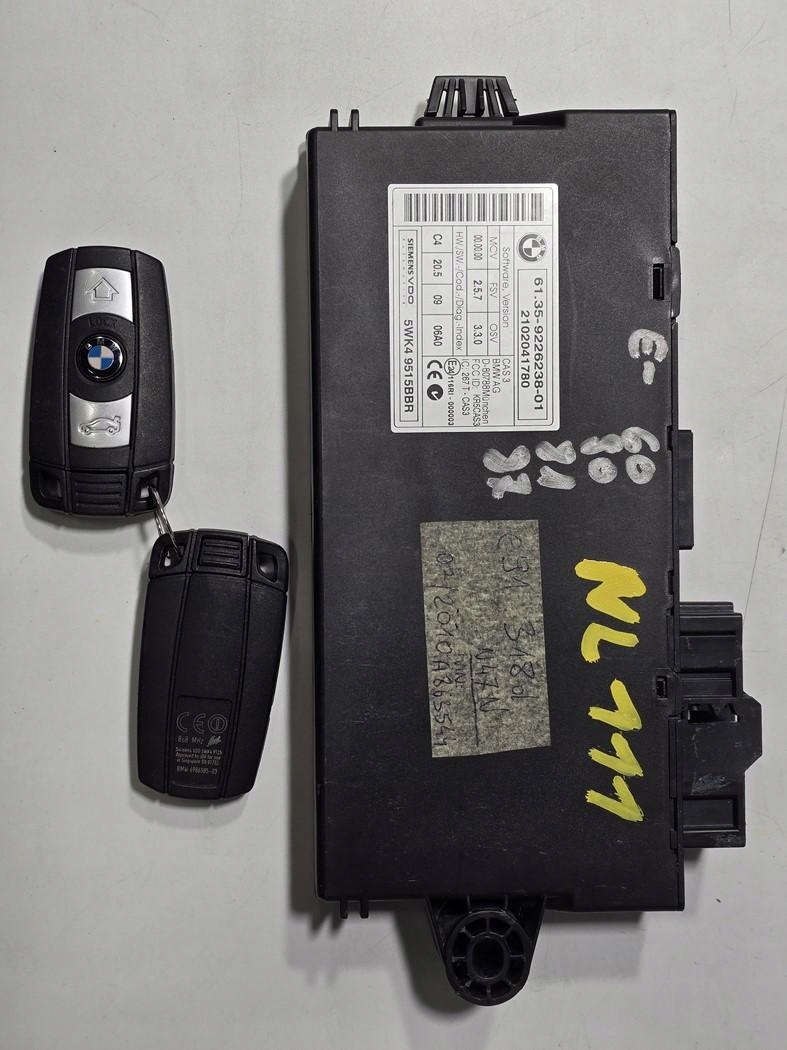BMW E81 E82 E84 E87 E90 E91 E92 MODUŁ STEROWNIK CAS 3 KLUCZYKI 9226238