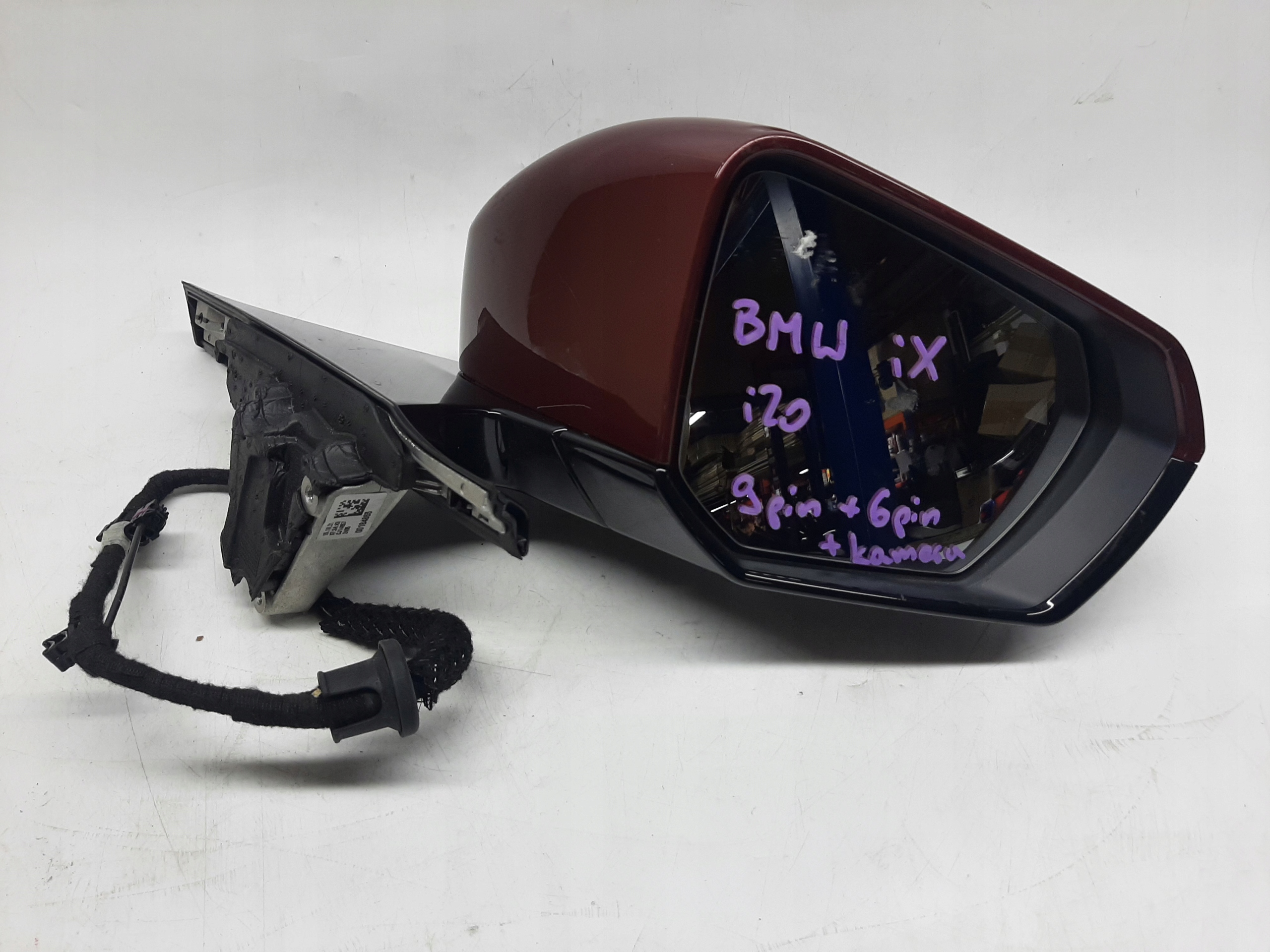 BMW iX i20 LUSTERKO ZEWNĘTRZNE PRAWE 9 + 6 PIN KAMERA 00017987