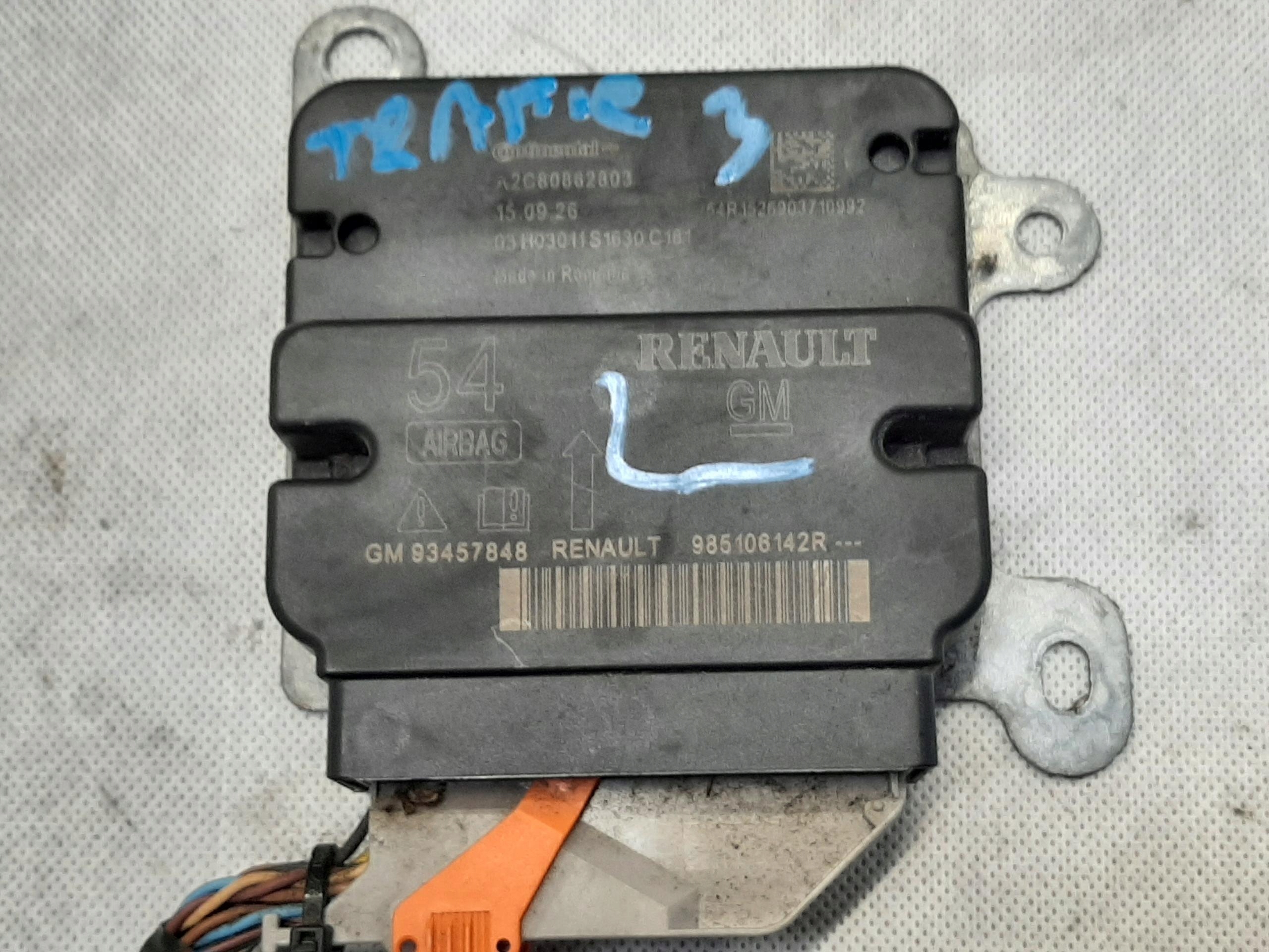 RENAULT TRAFIC III 1.6 DCI 2014- MODUŁ PODUSZEK SENSOR AIRBAG 985106142R