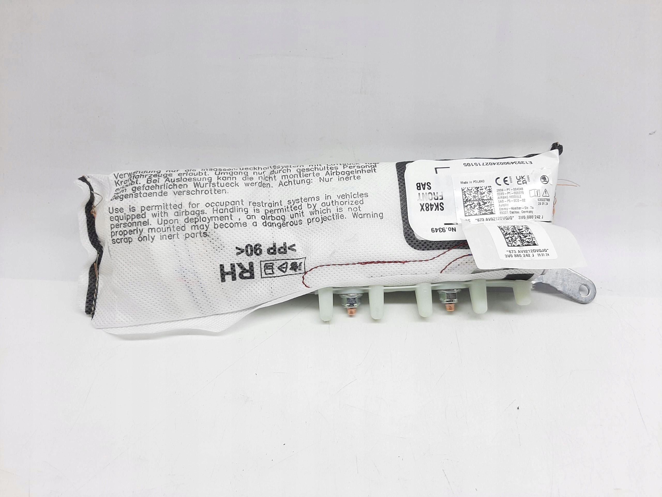 SKODA SUPERB III 2015- AIRBAG PODUSZKA FOTELA PRAWA 3V0880242J