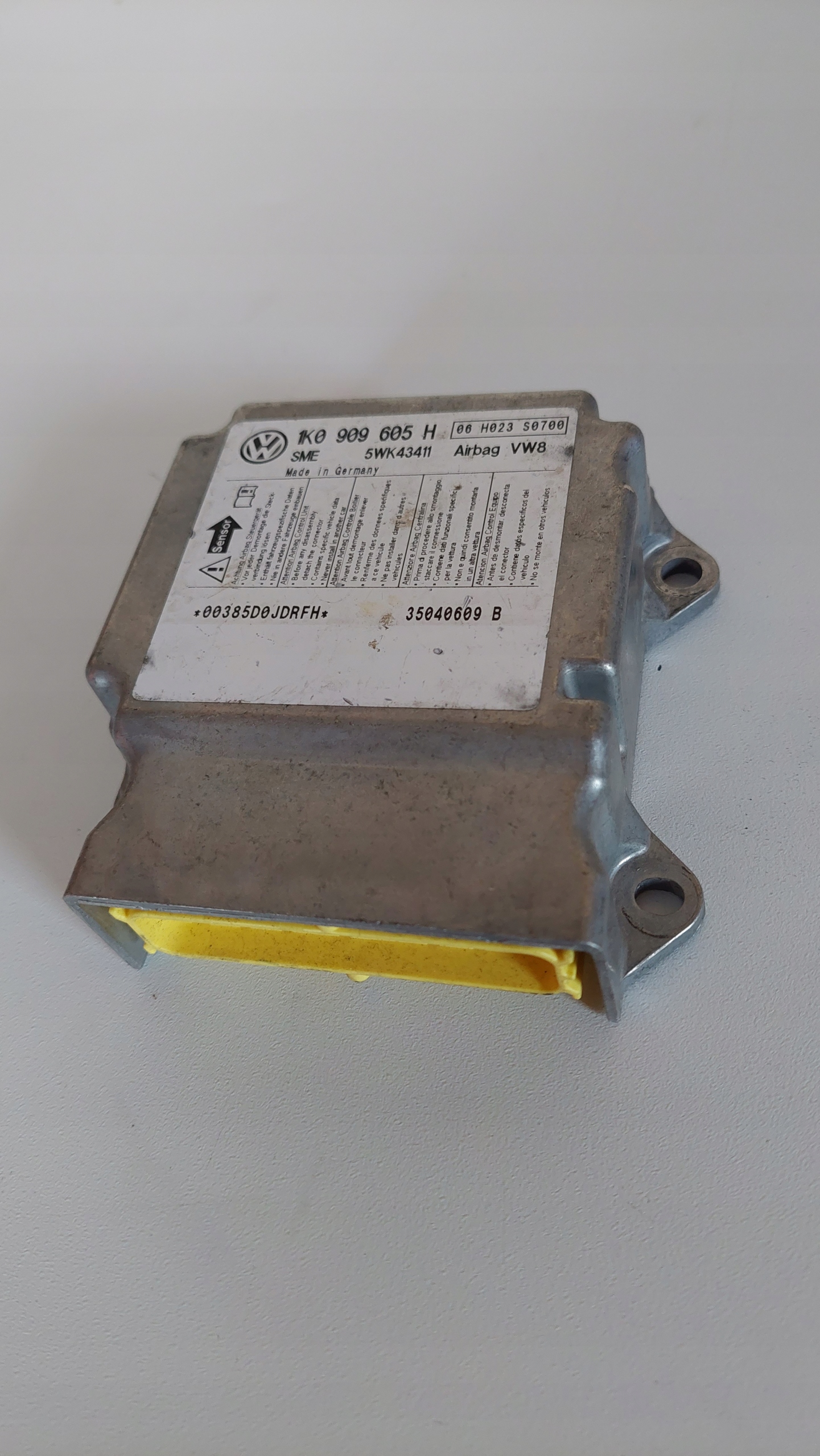 VW MODUŁ SENSOR STEROWNIK AIRBAG PODUSZEK POWIETRZNY 1K0909605H 5WK43411