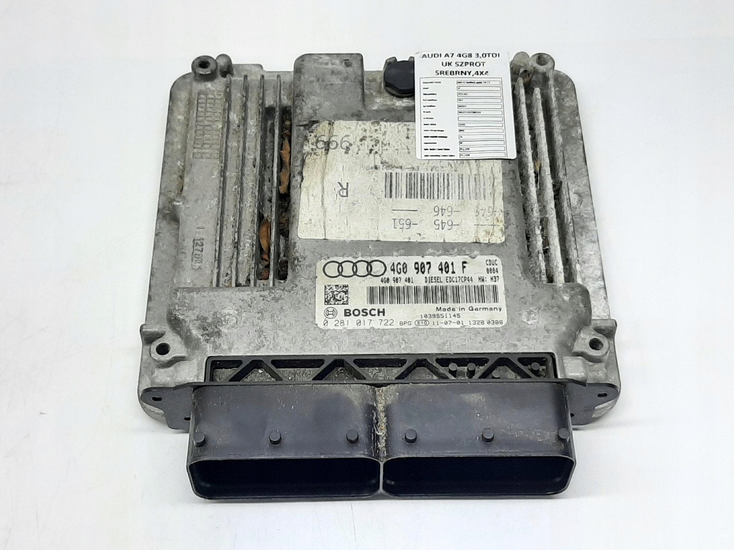 AUDI A7 SPORTBACK 3.0 TDI 2010- KOMPUTER STEROWNIK SILNIKA 4G0907401F