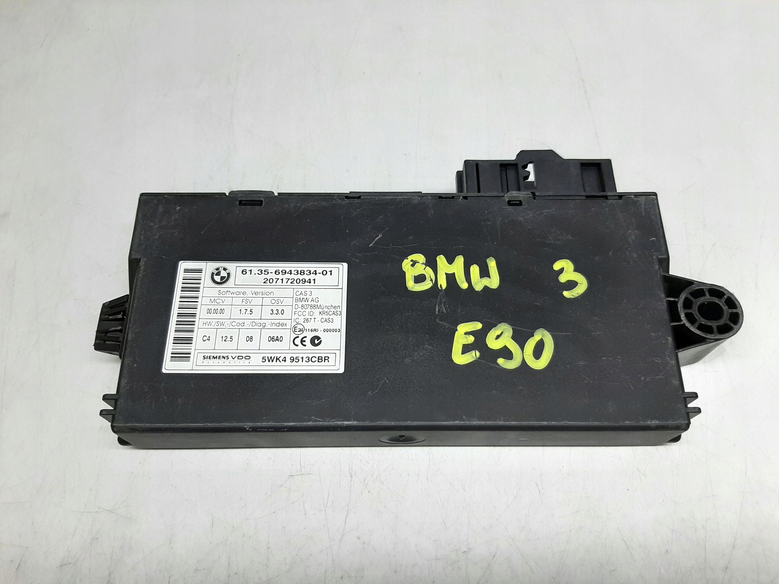 BMW 3 E90 MODUŁ STEROWNIK CAS 6943834-01 5WK49513CBR