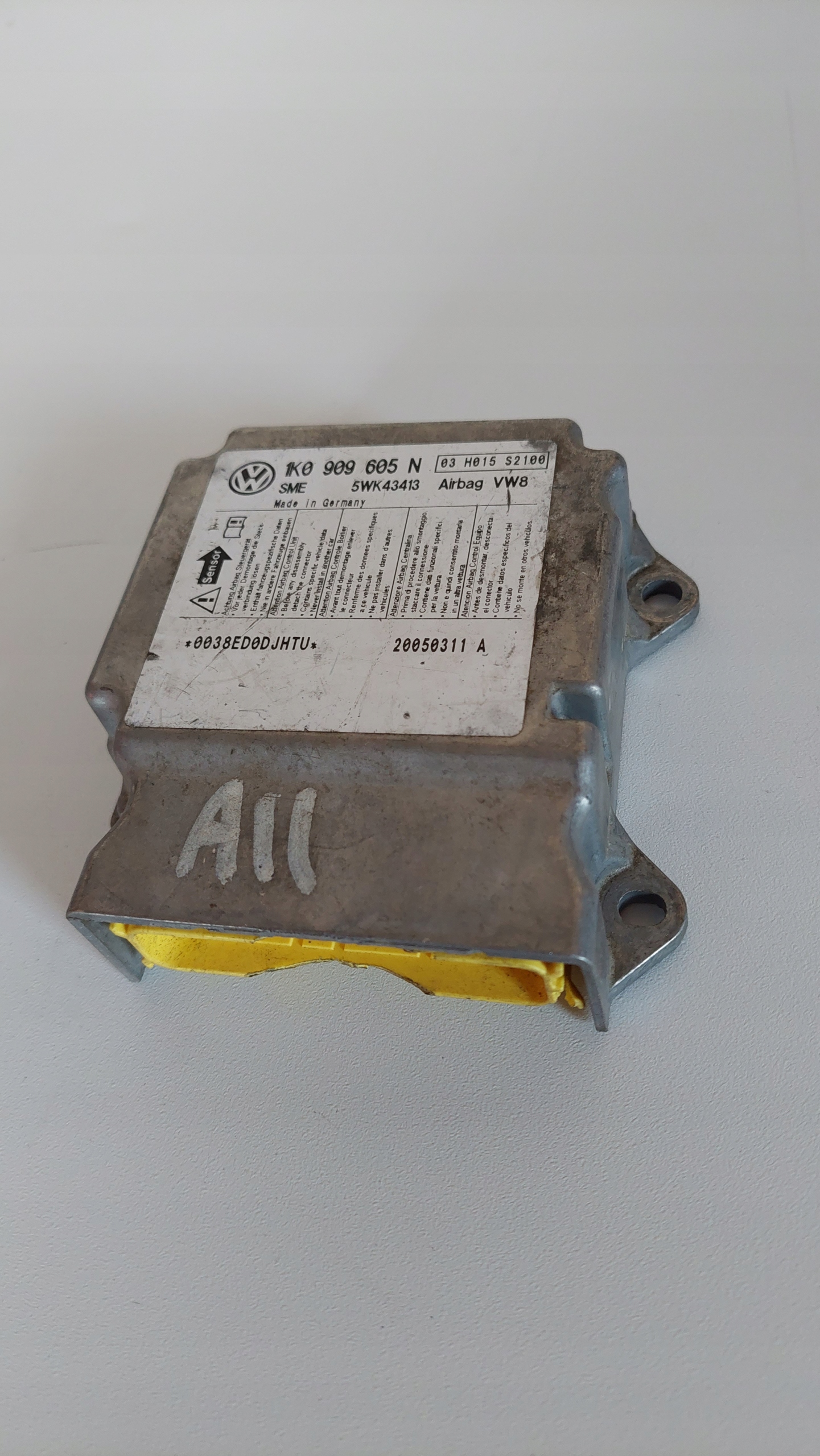 VW MODUŁ SENSOR STEROWNIK AIRBAG PODUSZEK POWIETRZNY 1K0909605N 5WK43413