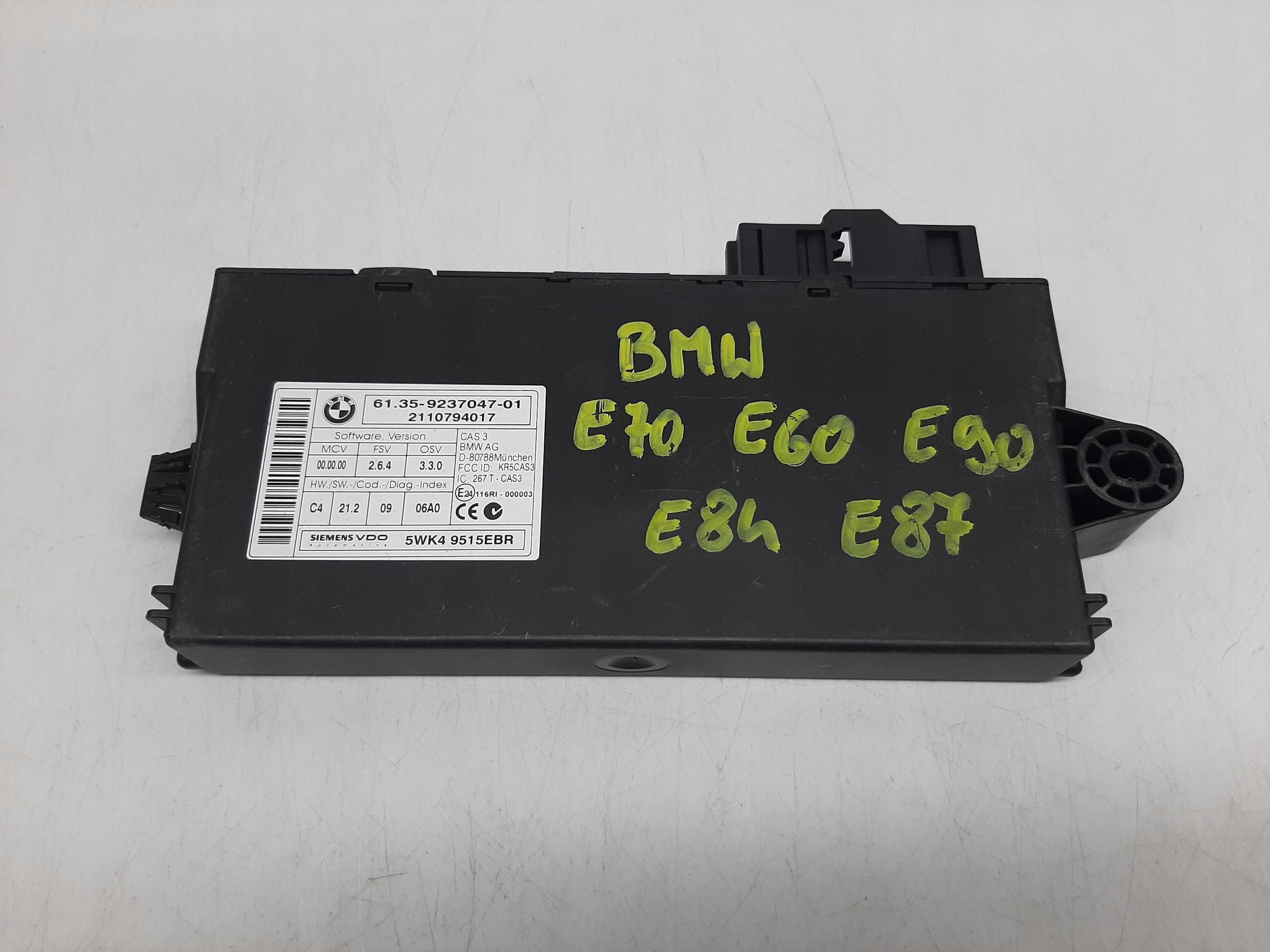 BMW 3 E90 MODUŁ STEROWNIK CAS 9237047-01 5WK49515EBR