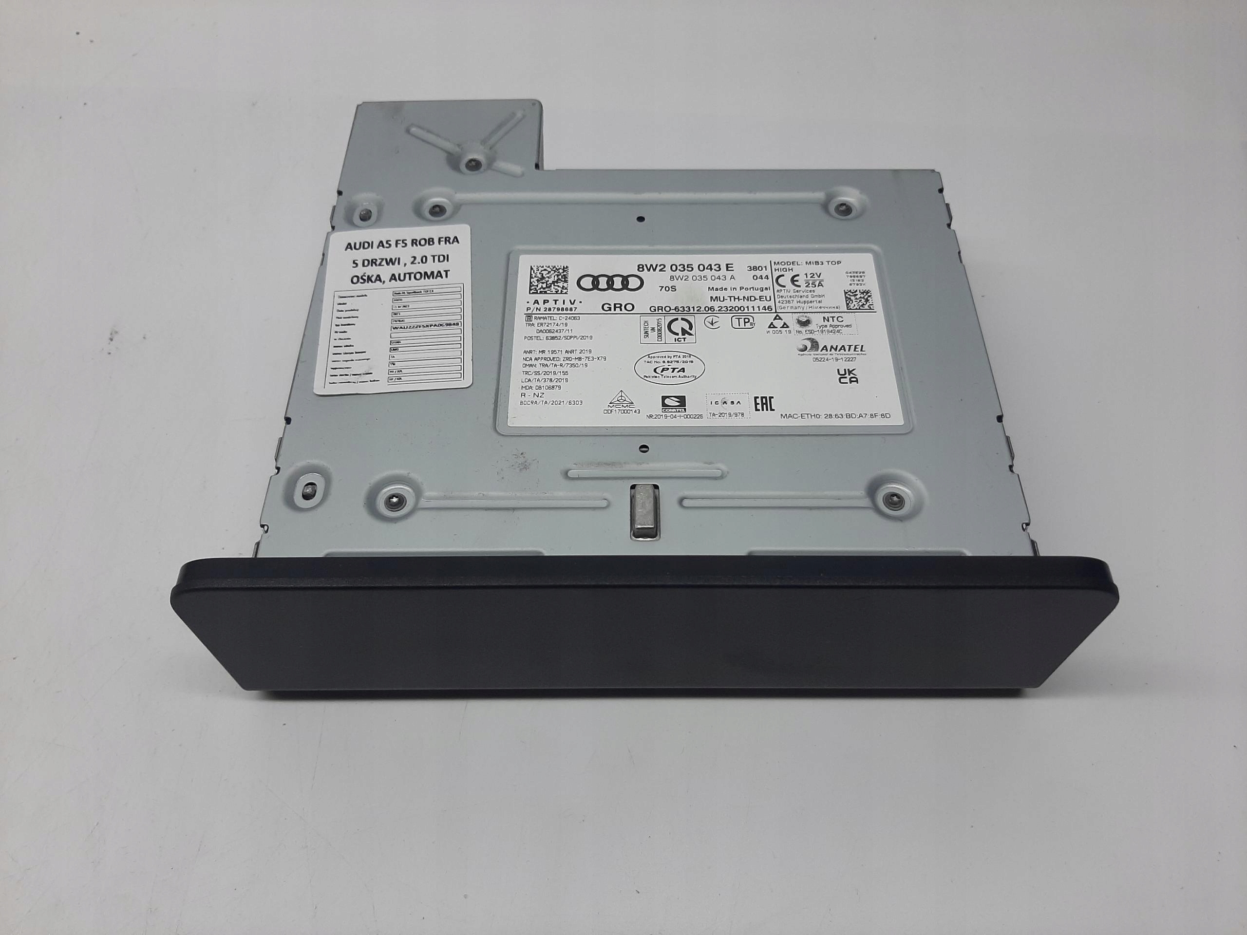 AUDI A5 SPORTBACK II LIFT 2021- STEROWNIK MULTIMEDIA MIB3 8W2035043E