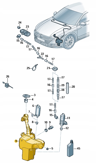 VW ARTEON ZBIORNIK PŁYNU SPRYSK 3G8955453F nowy