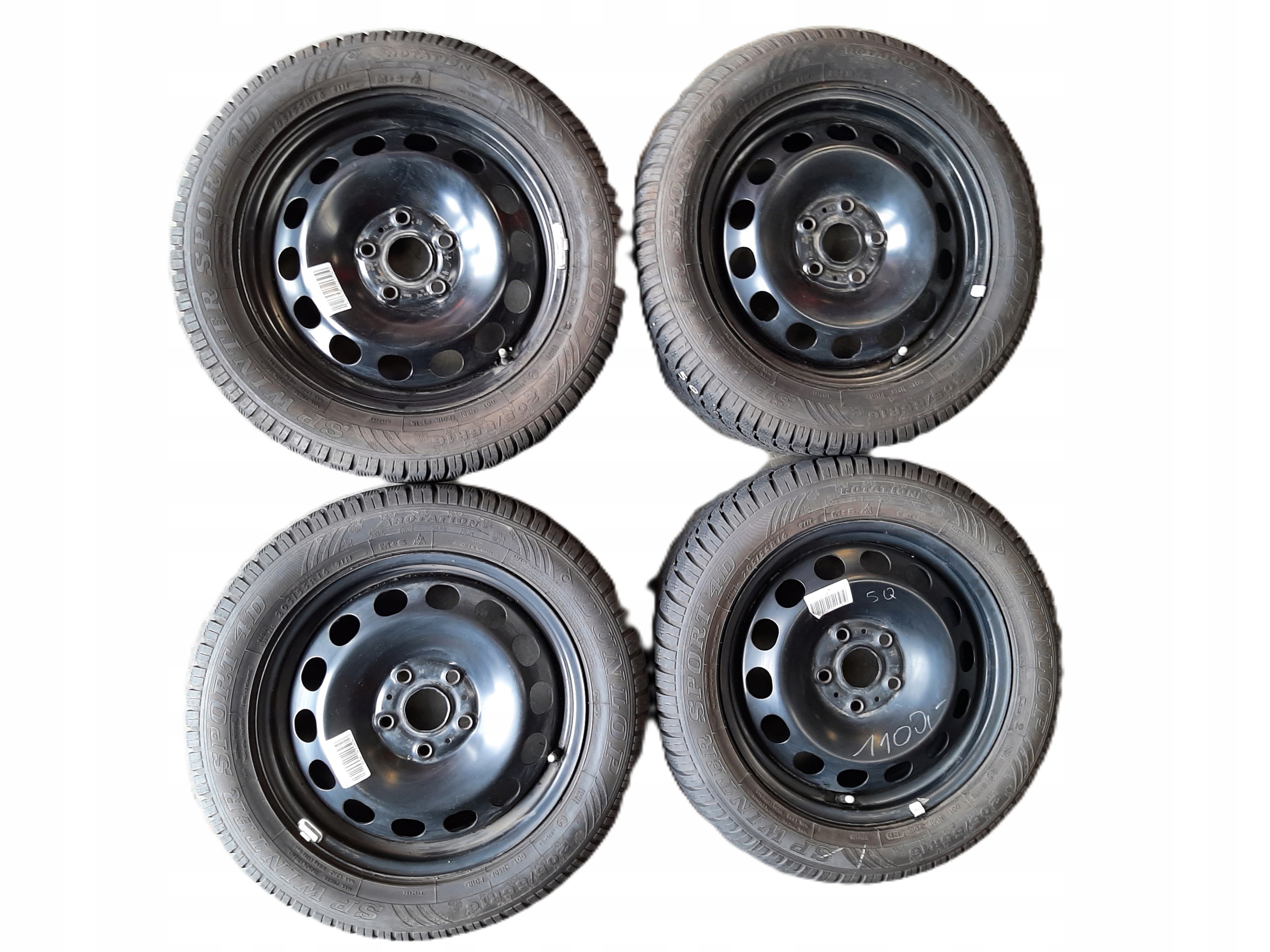 VW GOLF 7 VII komplet felg ZIMOWE 205/55 16 5X112 5Q0601027Q dunlop