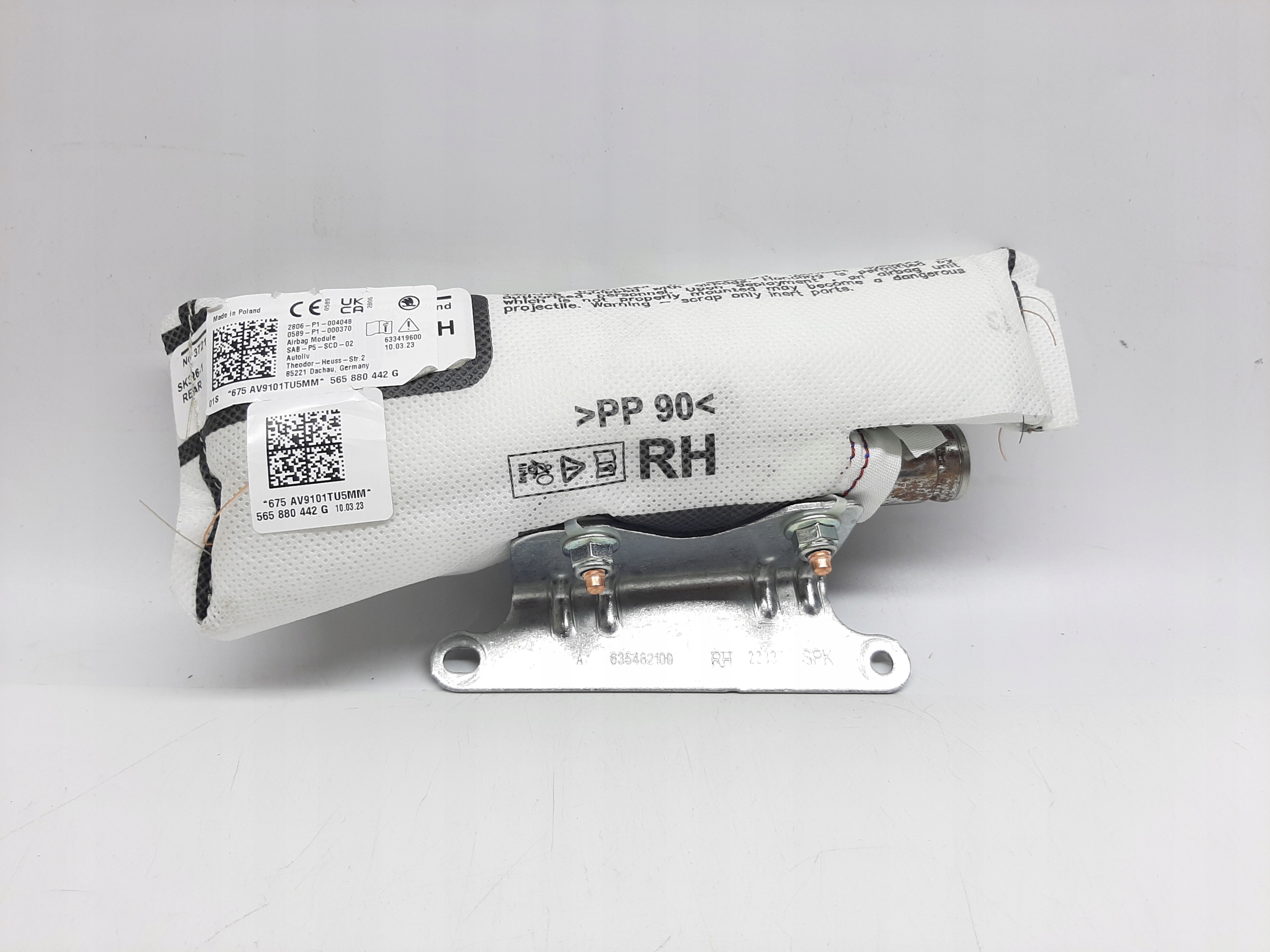SKODA KODIAQ 2016- AIRBAG PODUSZKA FOTEL TYŁ PRAWA TYLNA 565880442G