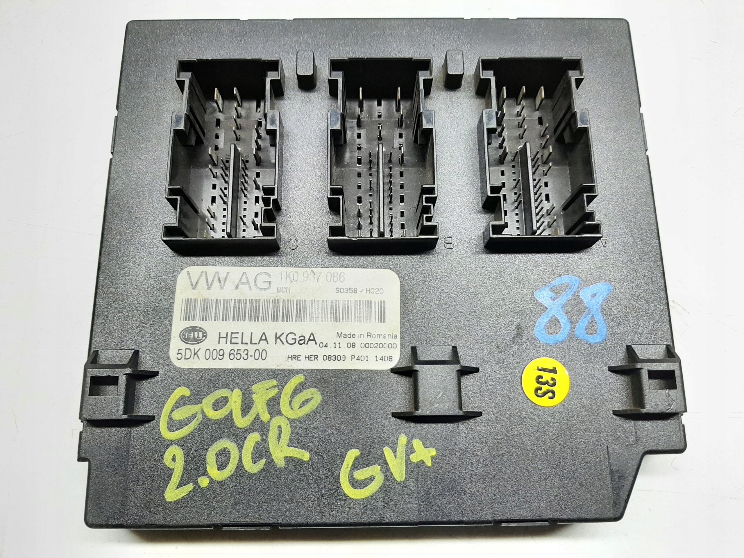 VOLKSWAGEN GOLF VI 2008- MODUŁ KOMFORTU STEROWNIK BCM 1K0937086