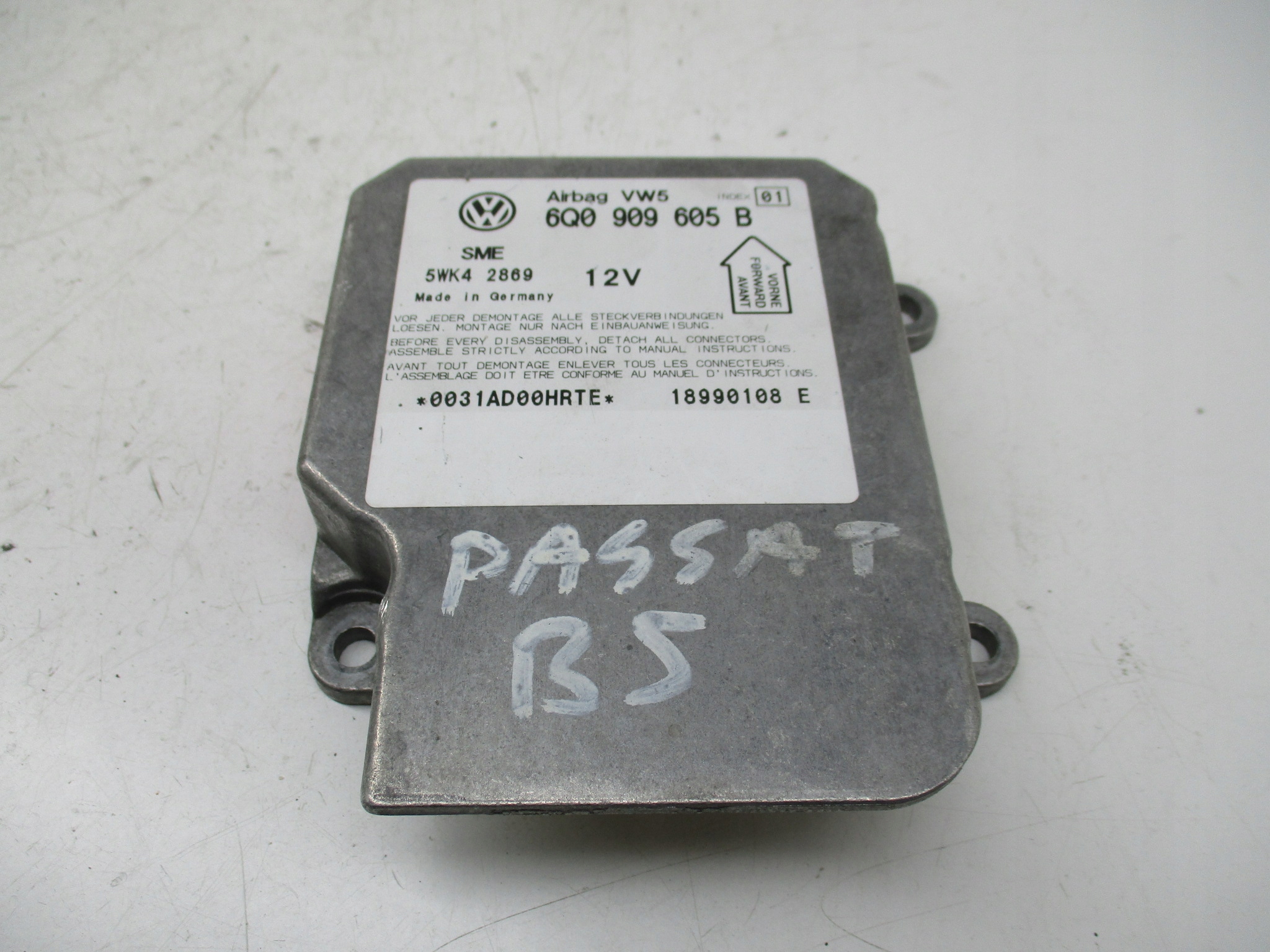 VW MODUŁ SENSOR STEROWNIK AIRBAG PODUSZEK POWIETRZNY 6Q0909605B 5WK42869