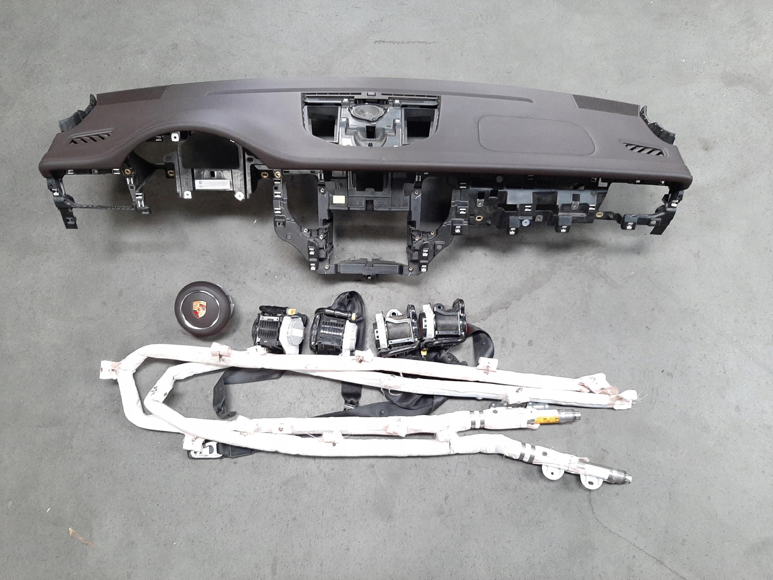 PORSCHE MACAN zestaw komplet KOKPIT DESKA AIRBAG PASY 95B858451 neturlether