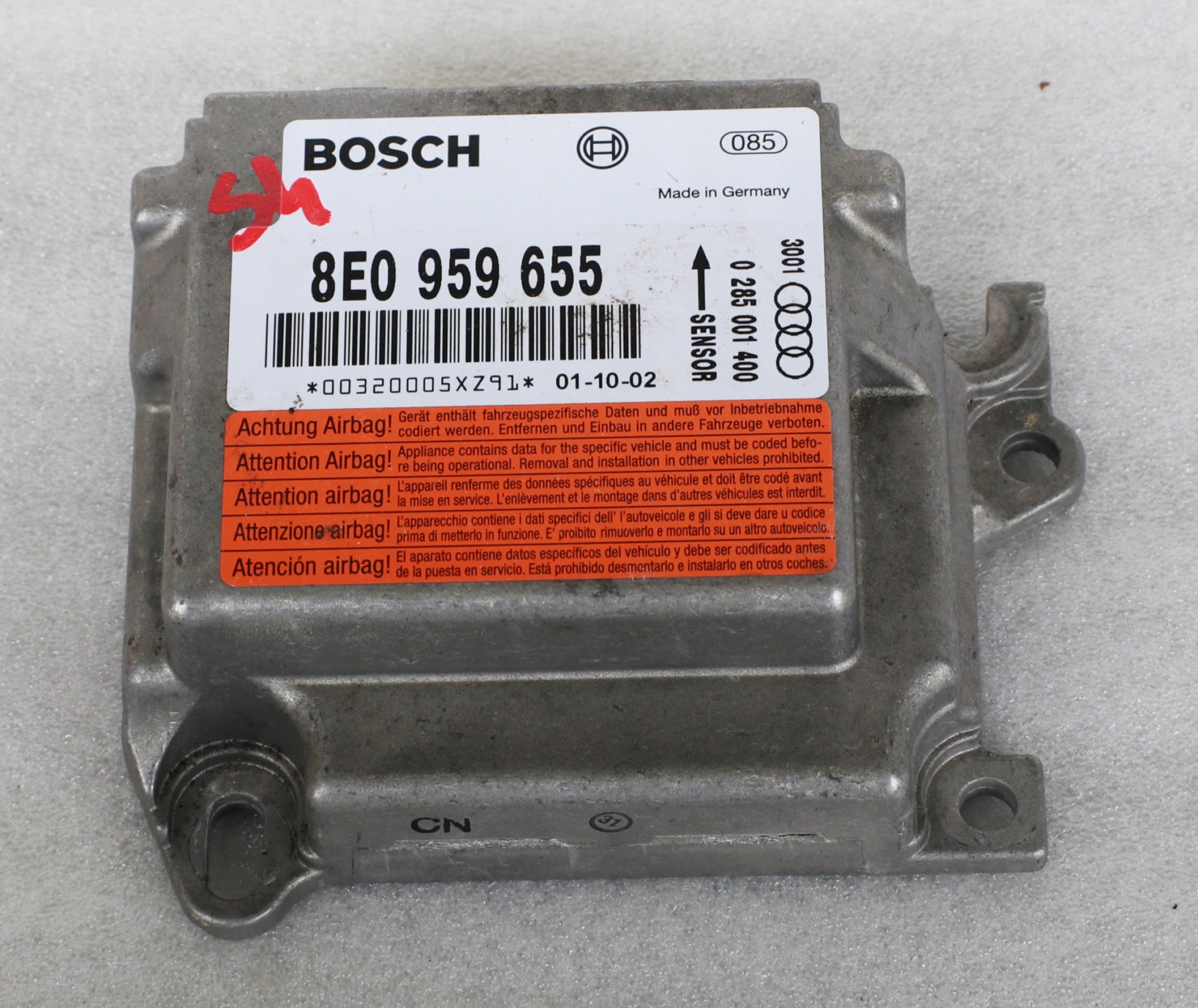 AUDI MODUŁ SENSOR STEROWNIK AIRBAG PODUSZEK POWIETRZNY 8E0959655