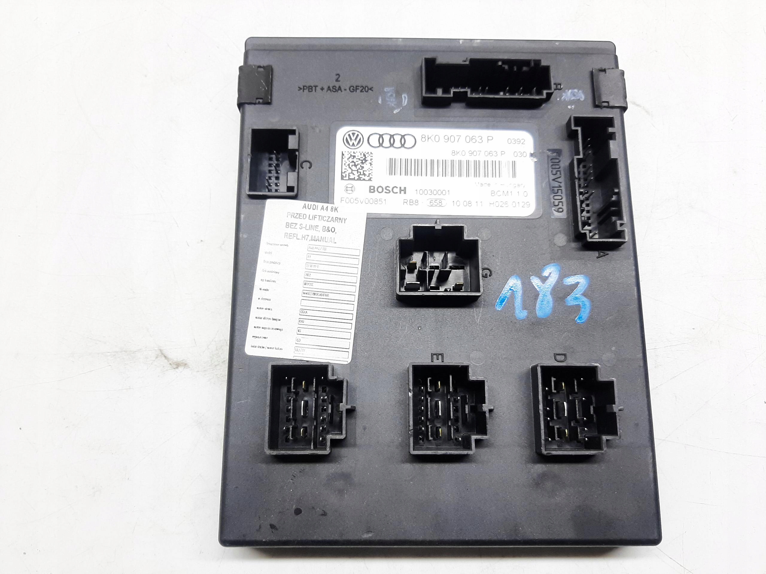 AUDI A4 B8 2007-- MODUŁ KOMFORTU STEROWNIK BCM 8K0907063P