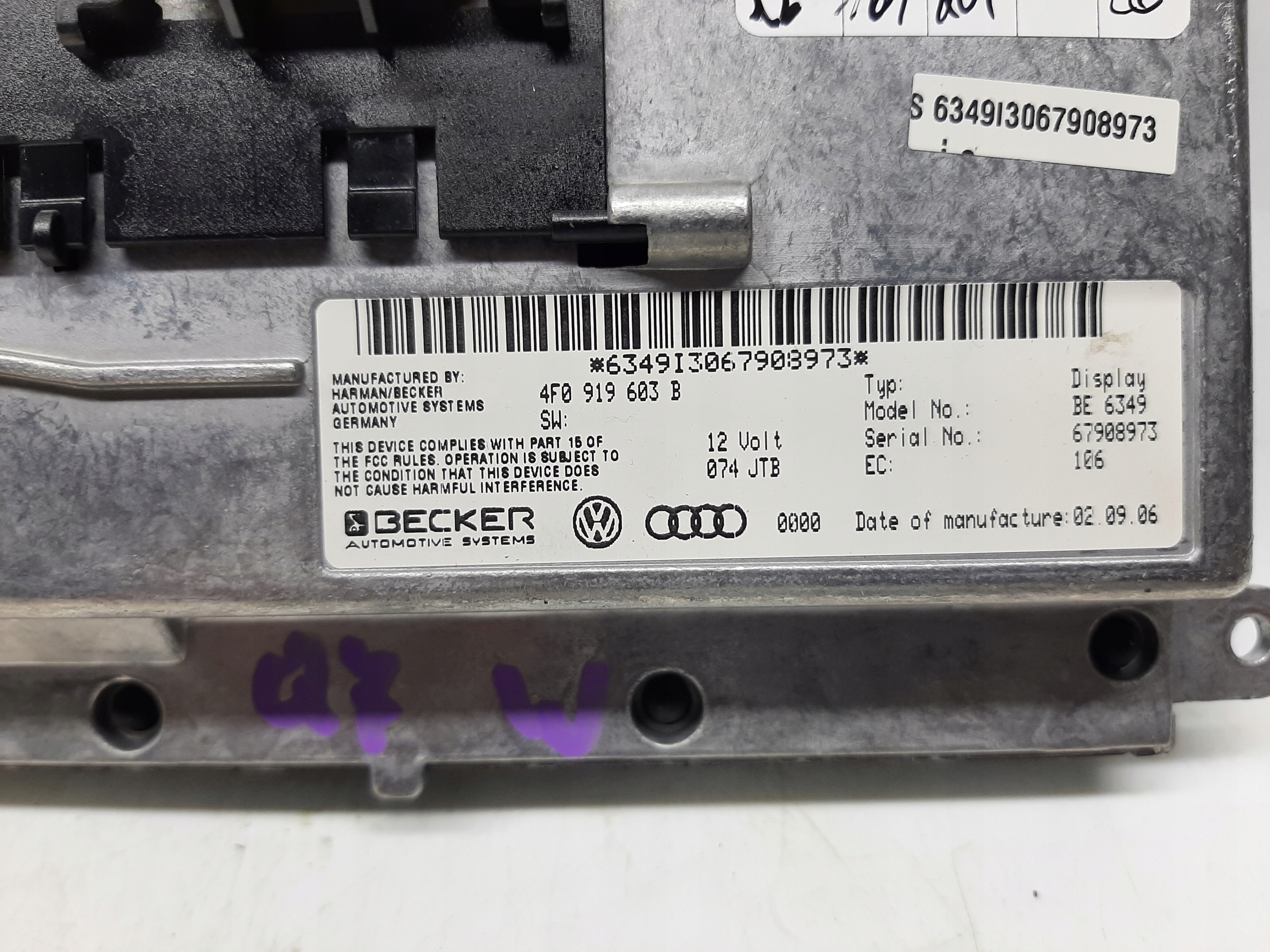 AUDI Q7 4L 2005- 3.0 TDI WYŚWIETLACZ EKRAN NAWIGACJI MMI 4F0919603B - obrazek 3