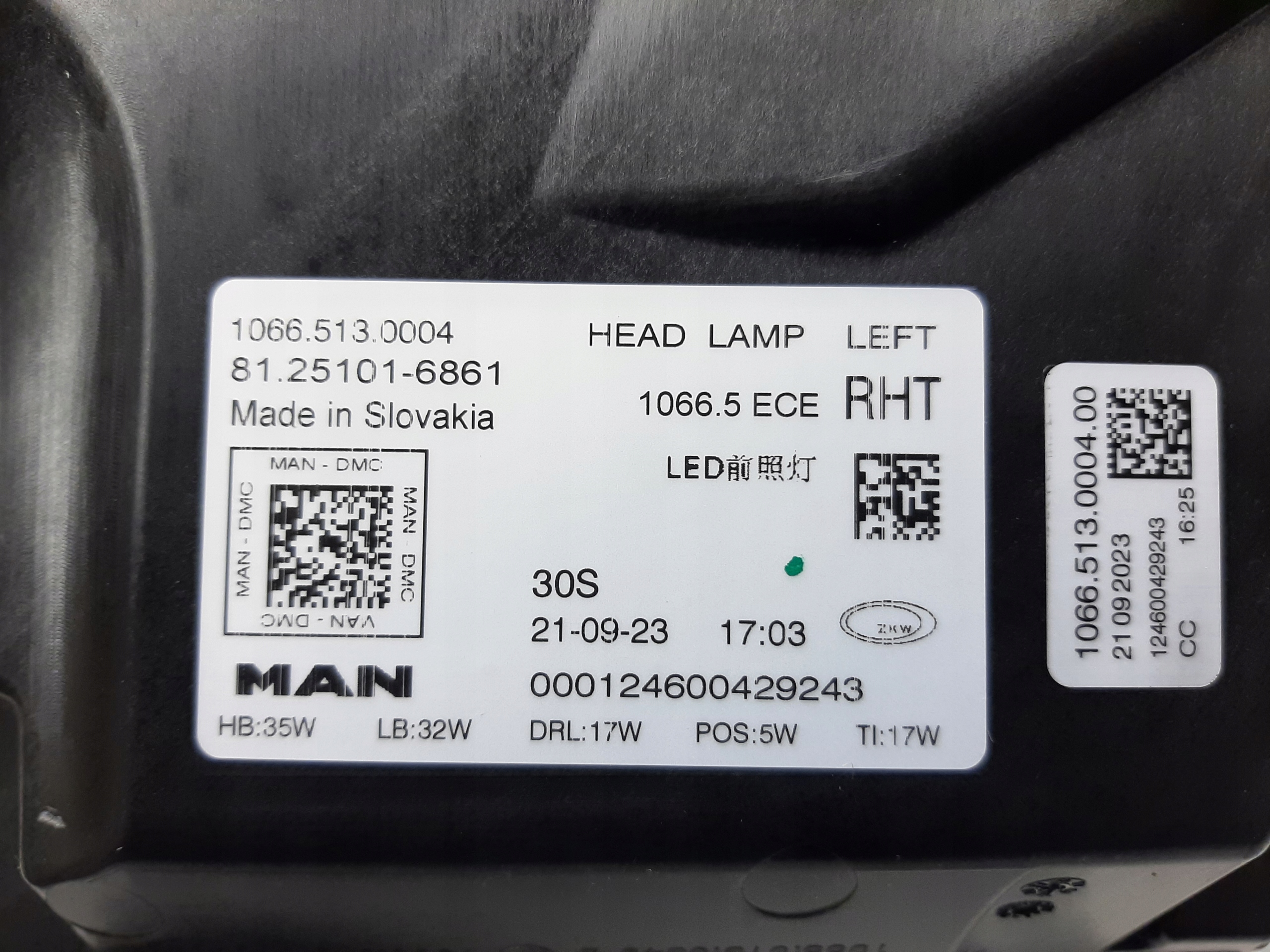 MAN TGX TGS REFLEKTOR LAMPA LED PRZÓD LEWA 81251016861 - obrazek 3
