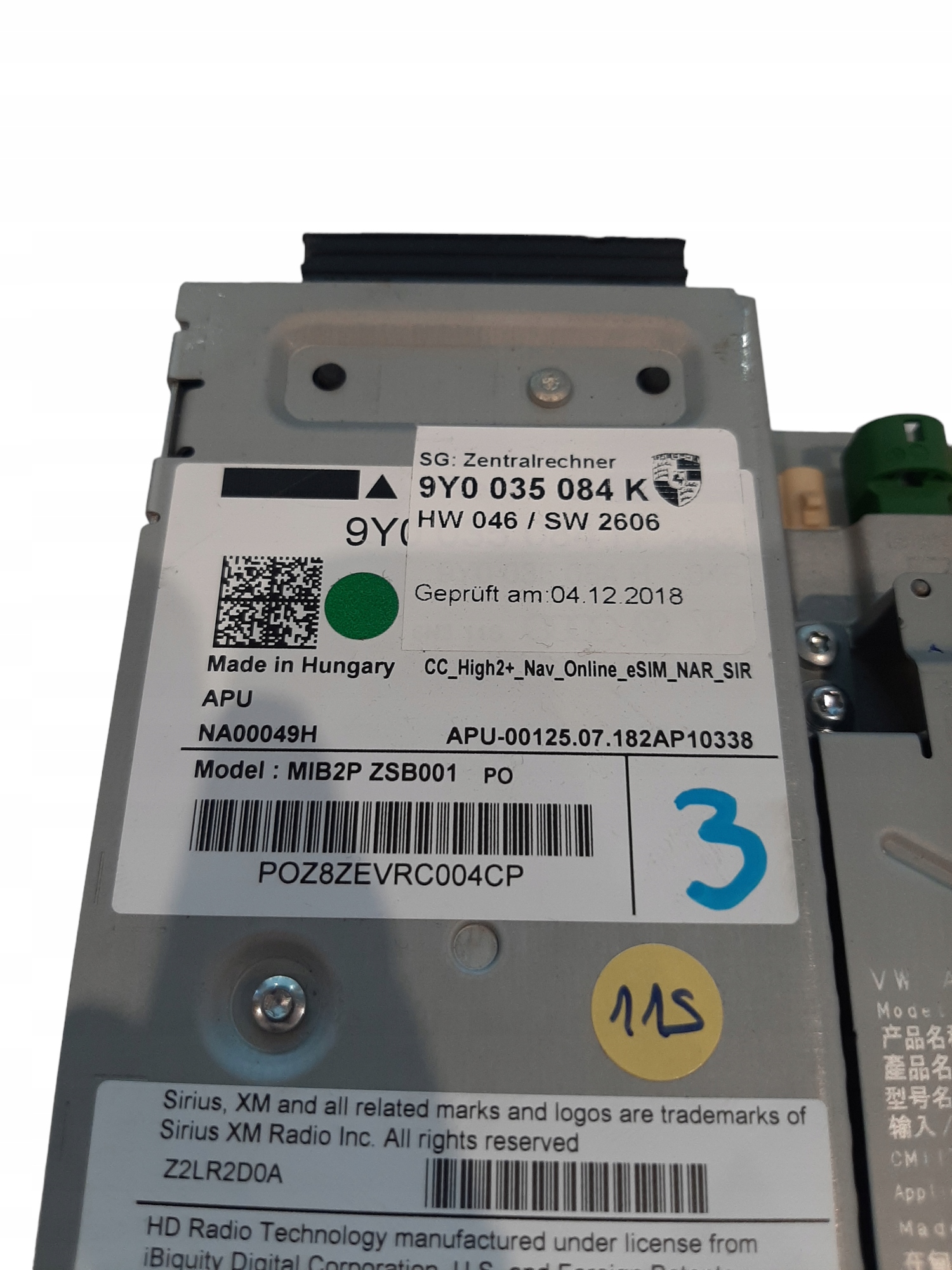 Porsche Cayenne III 3 Jednostka sterująca Nawigacja Moduł MMI 9Y0035084K - obrazek 3