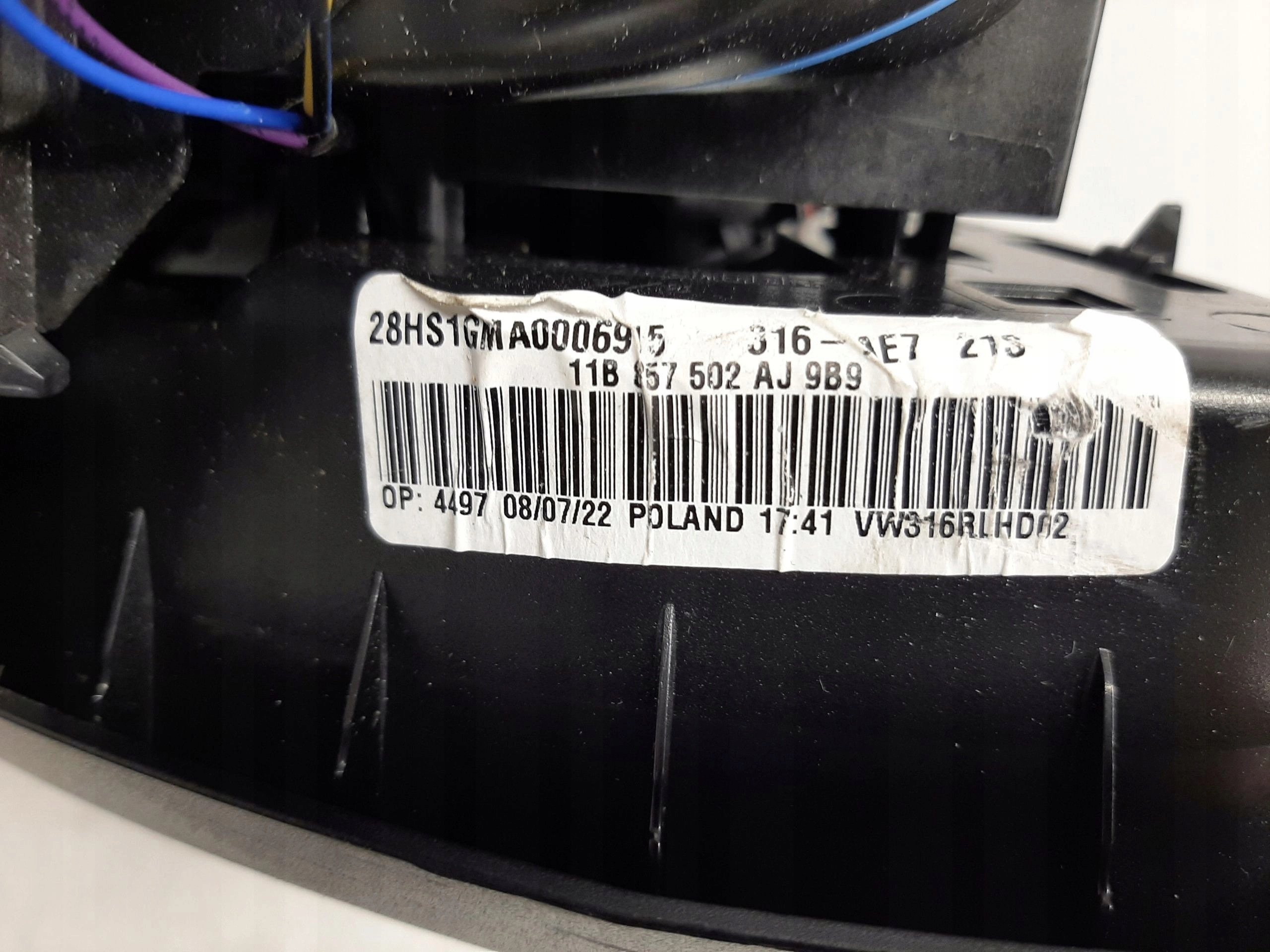 VW ID.4 2020- 9 PIN STELAŻ LUSTERKO ZEWNĘTRZNE PRAWE 11B857502AJ - obrazek 4