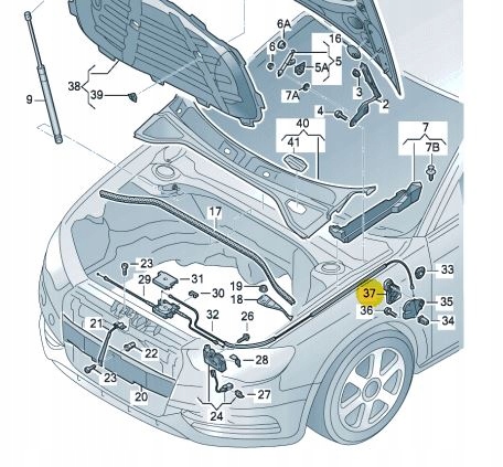 AUDI A5 B8 (2008-2015r.) Klamka otwierania pokrywy silnika 8T1823533 - obrazek 12