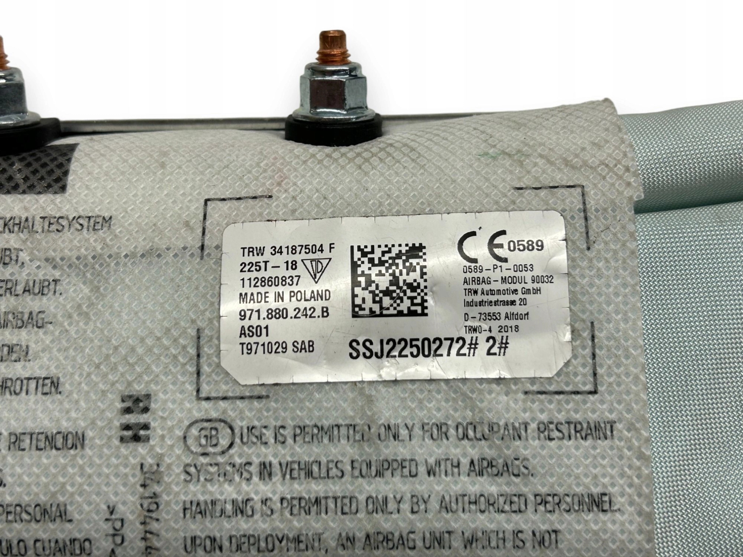Porsche Panamera II Airbag Poduszka fotela Prawy Przód 971880242B - obrazek 2