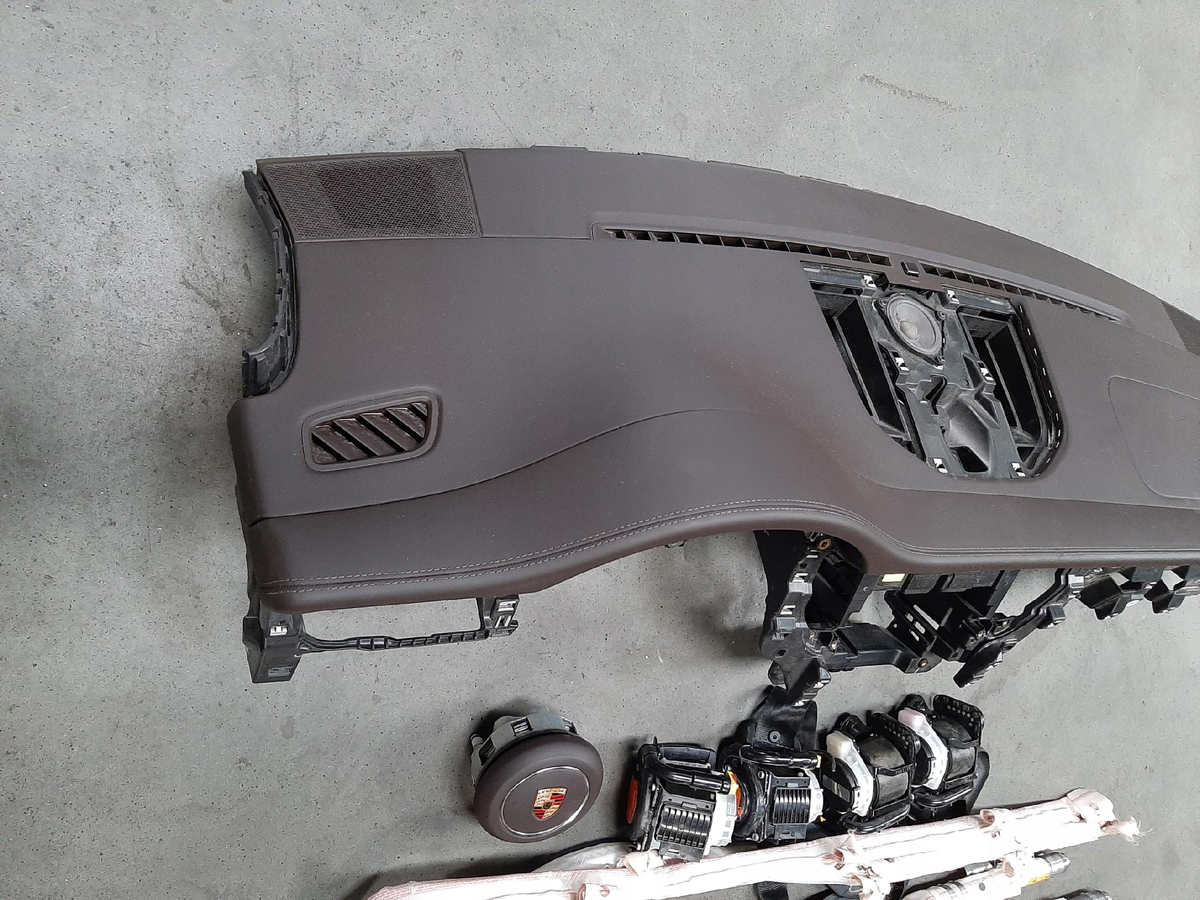 PORSCHE MACAN zestaw komplet KOKPIT DESKA AIRBAG PASY 95B858451 neturlether - obrazek 3