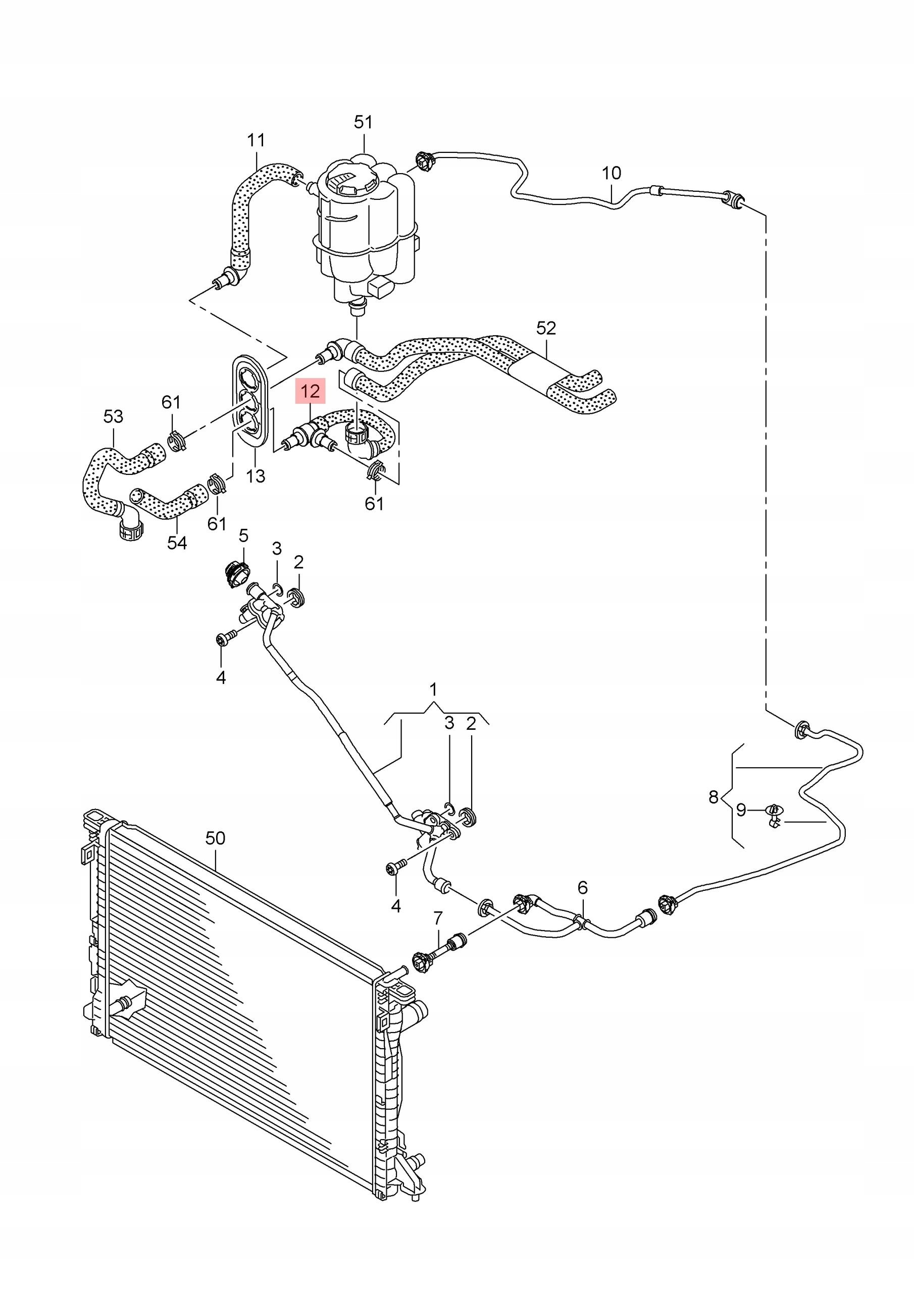 AUDI A4 A5 B9 PRZĘWÓD WĄŻ WODNY CHŁODZENIA 8W1122109A 8W1819350C 8W0819376E - obrazek 2
