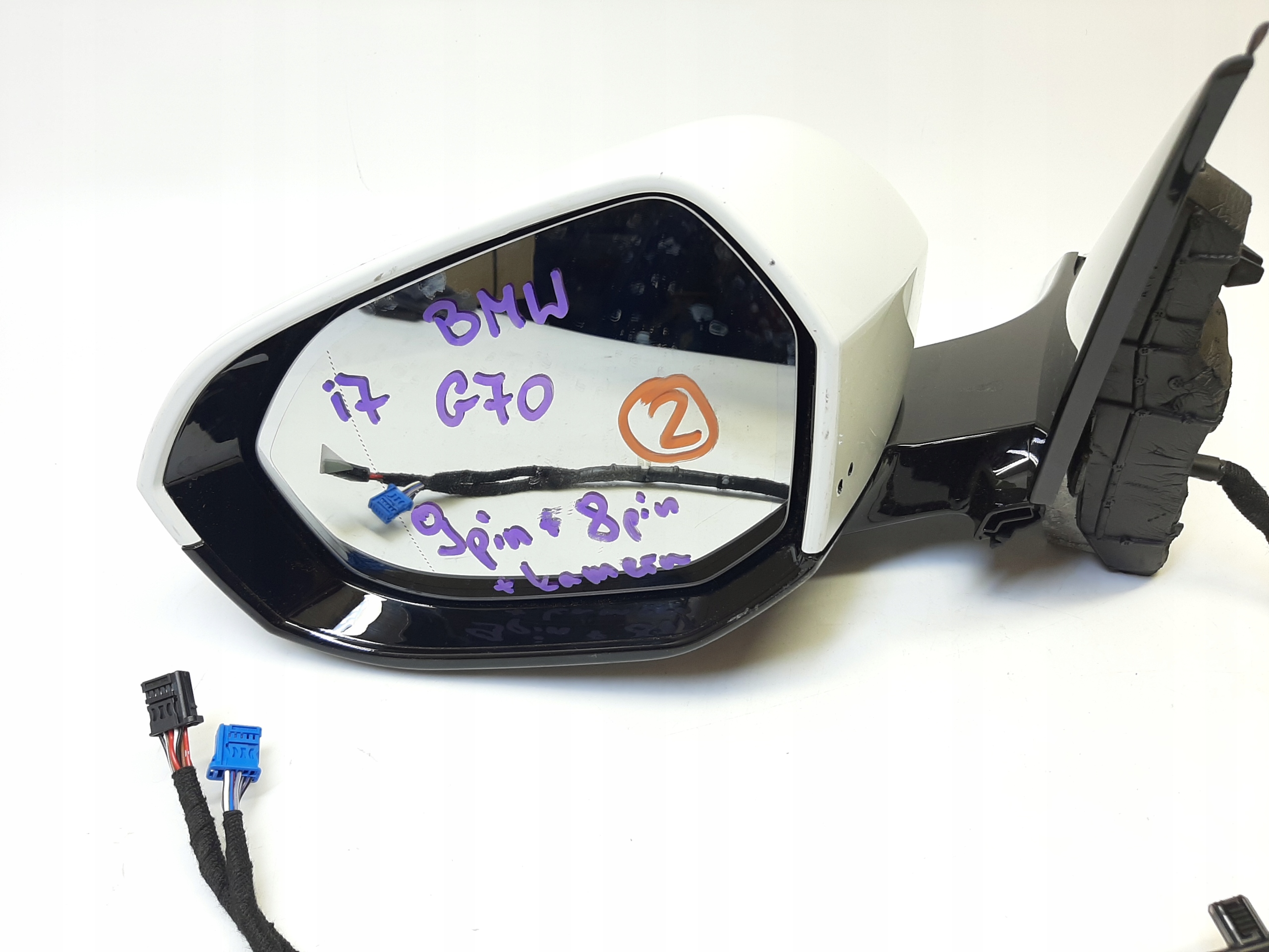 BMW i7 G70 LUSTERKO ZEWNĘTRZNE LEWE 9 + 8 PIN KAMERA 10802-100-01A - obrazek 3