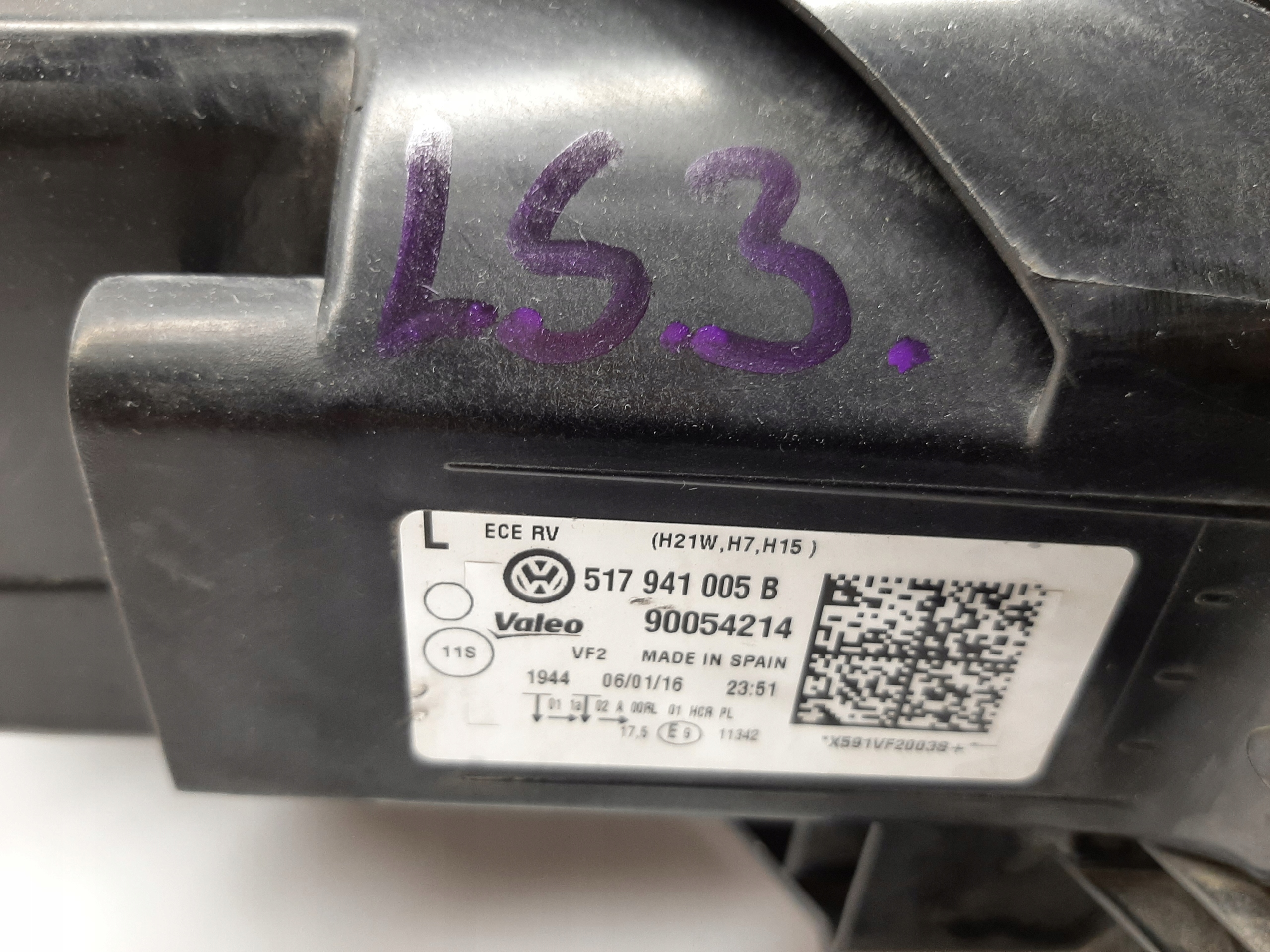 VW GOLF REFLEKTOR LAMPA PRZÓD PRZEDNIA LEWA 517941005B - obrazek 3