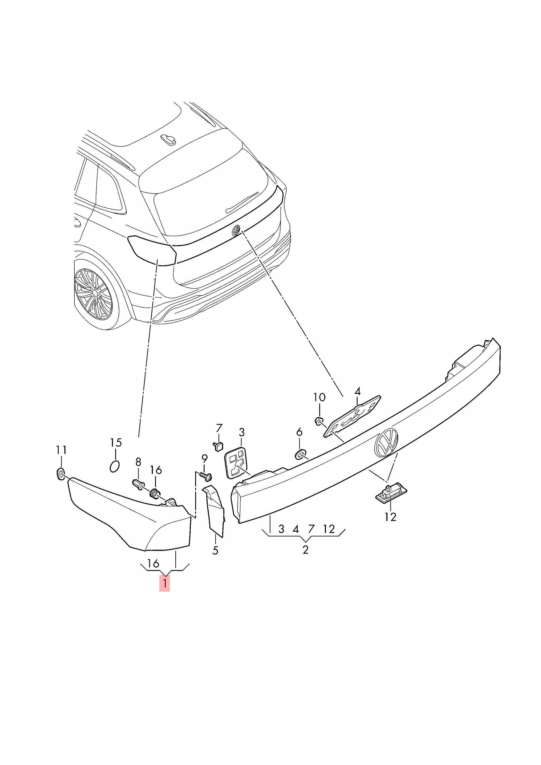 VW TIGUAN III 571 LAMPA PRAWA TYLNA TYŁ IQ LIGHT LED 571945208A - obrazek 2