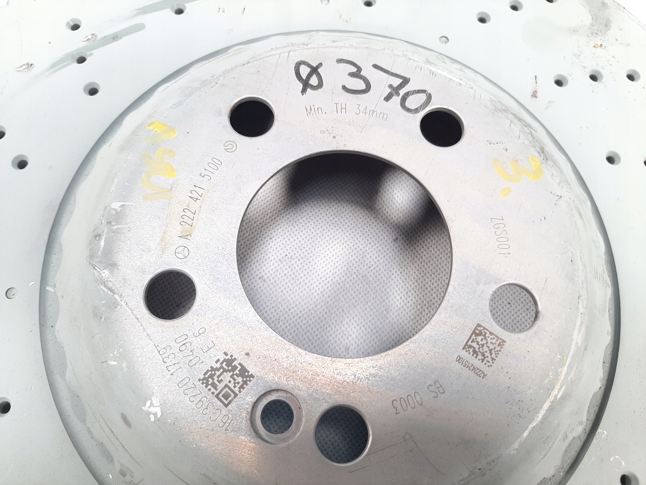 MERCEDES S-KLASA W222 TARCZA HAMULCOWA CERAMICZNA TYŁ BREMBO A2224215100 - obrazek 3