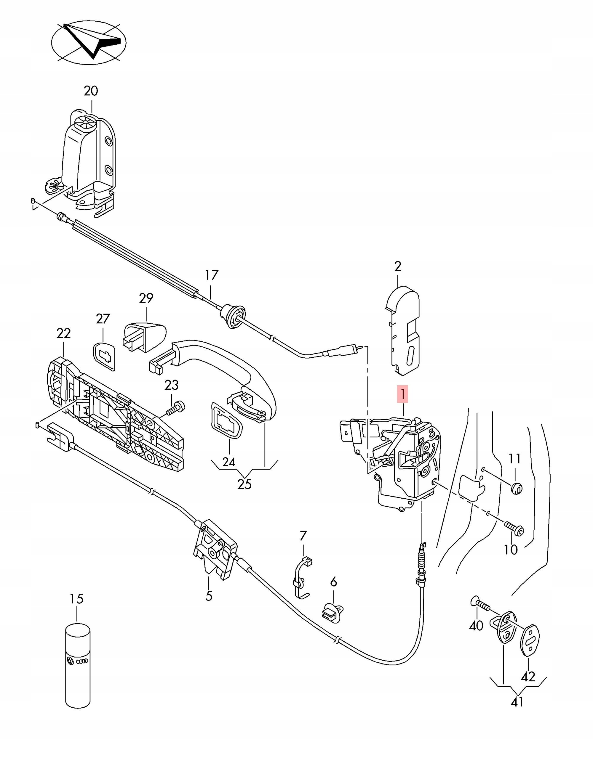 VW SHARAN SEAT ALHAMBRA II 7N0 ZAMEK DRZWI PRZESUWNYCH LEWY 7N0839015L - obrazek 2