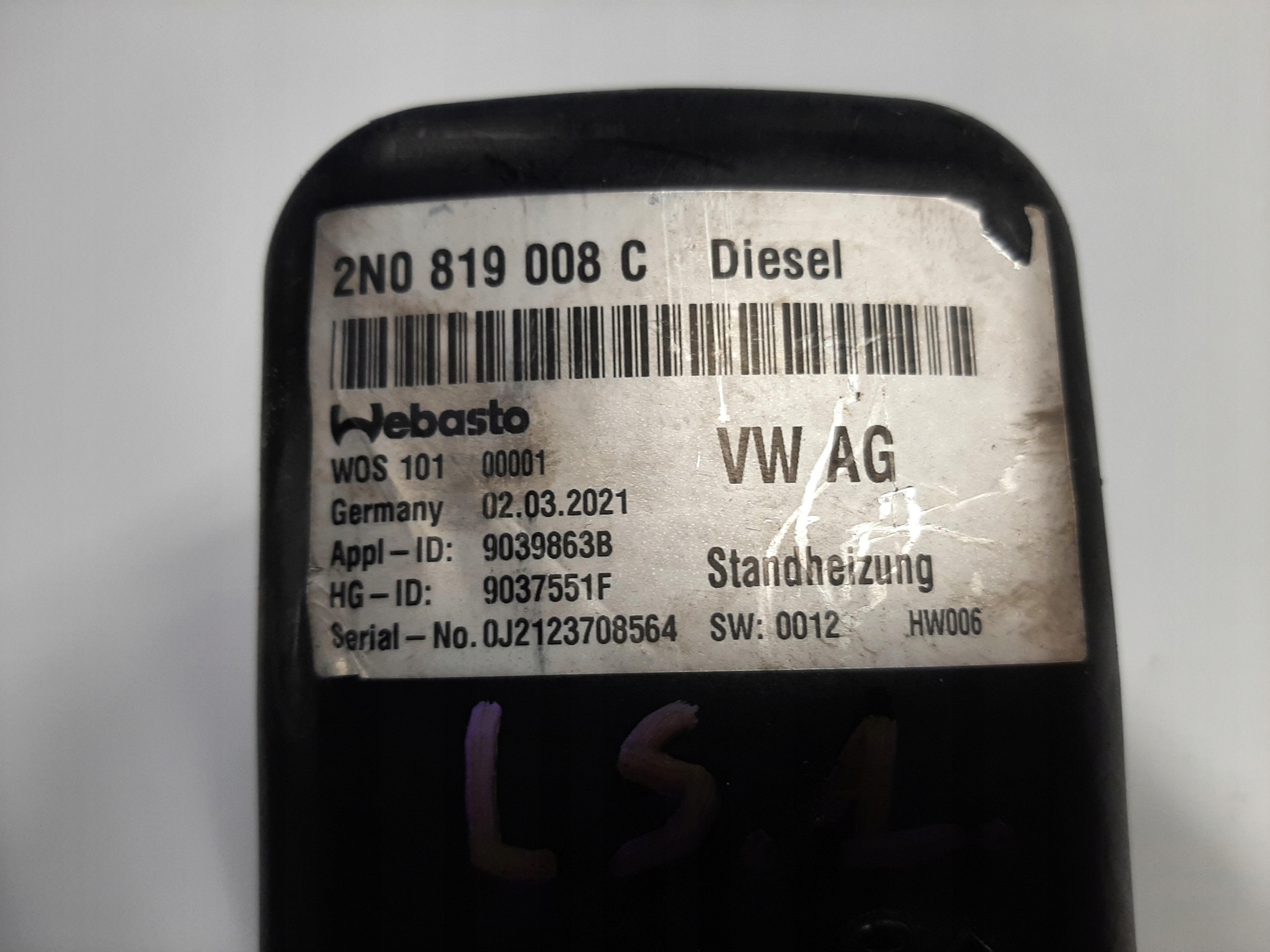 VW CRAFTER MAN TGE WEBASTO OGRZEWANIE POSTOJOWE 2N0819008C - obrazek 3