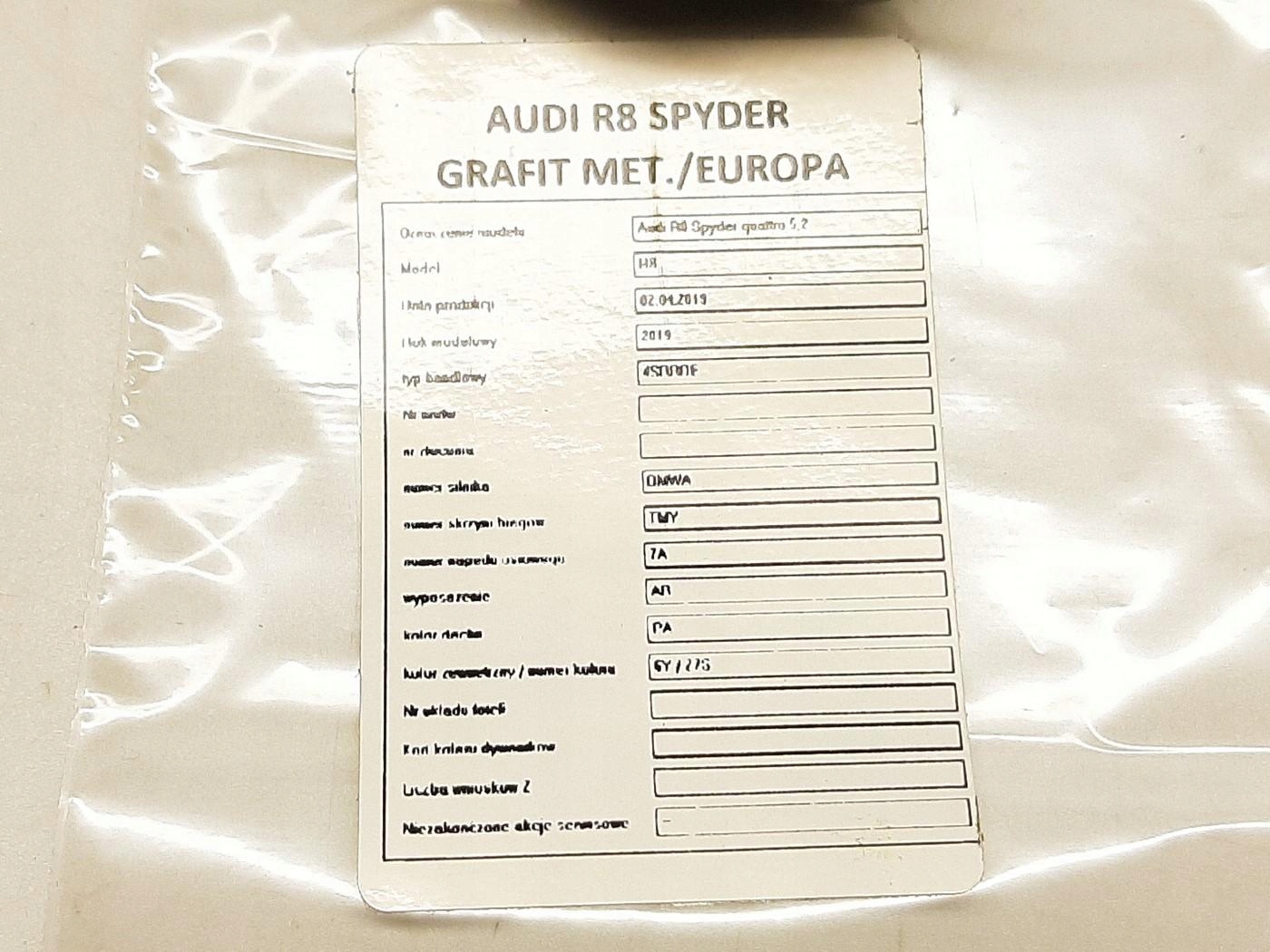 AUDI R8 II SPYDER QUATTRO 5.2 FSI 2018- CZUJNIK UDERZENIOWY 4H0959643 - obrazek 4