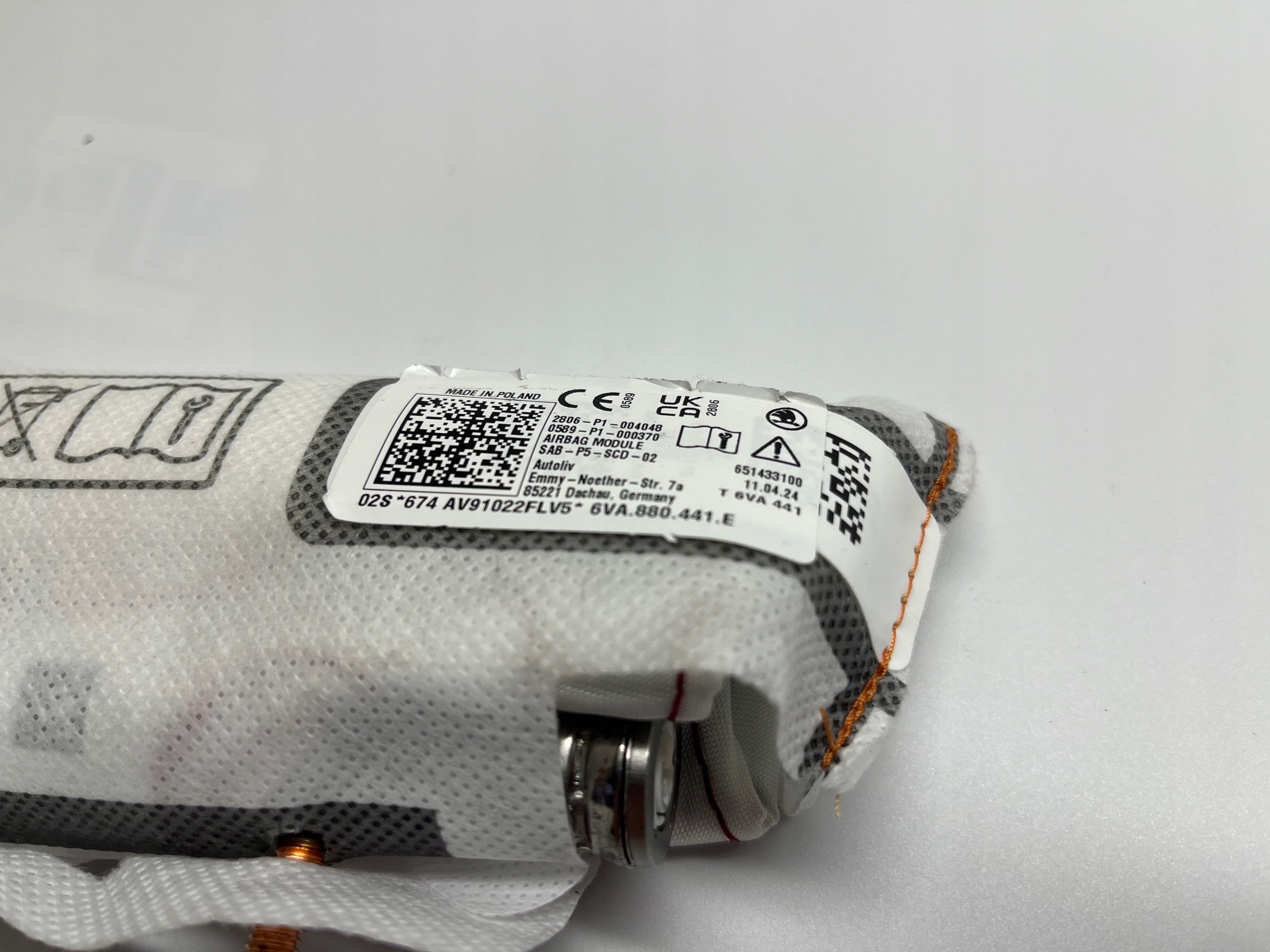 Volkswagen Passat ID.7 (2024->) Airbag Poduszka Boczna Lewy Tył 6VA880441E - obrazek 3