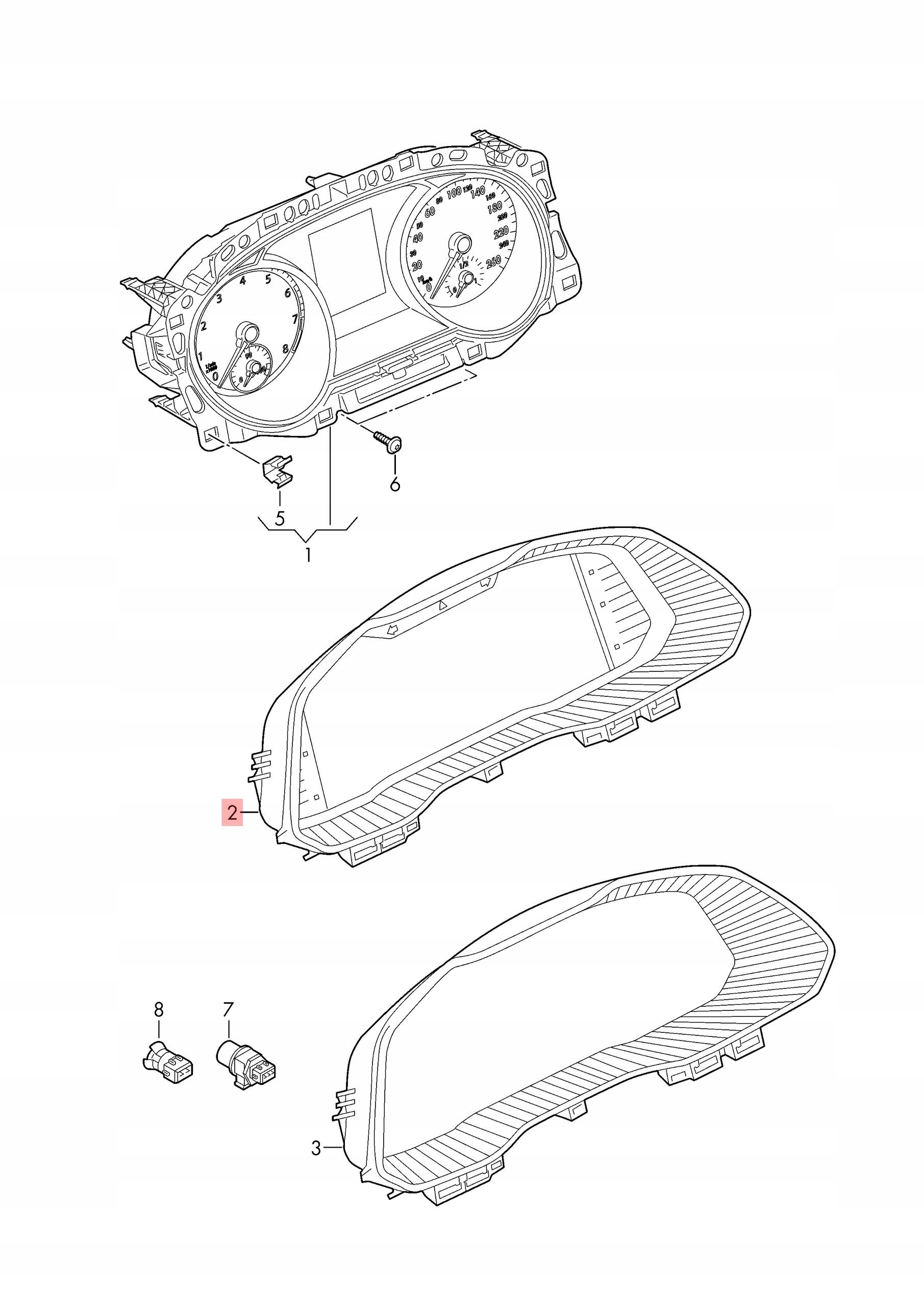 SKODA OCTAVIA IV LICZNIK ZEGARY 5E3920770A - obrazek 2