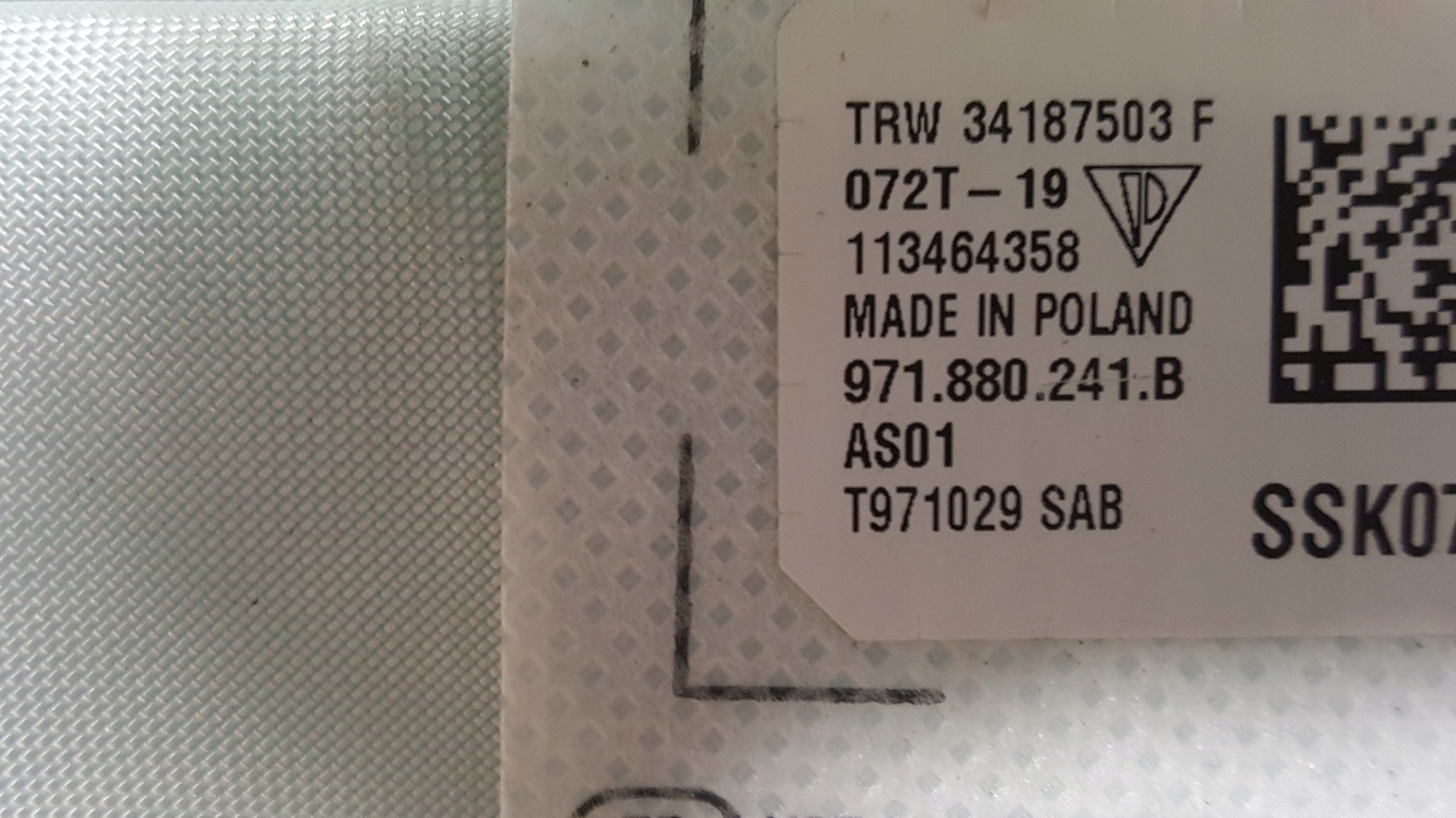 Porsche Panamera II Airbag Poduszka fotela Lewy Przód 971880241B - obrazek 4
