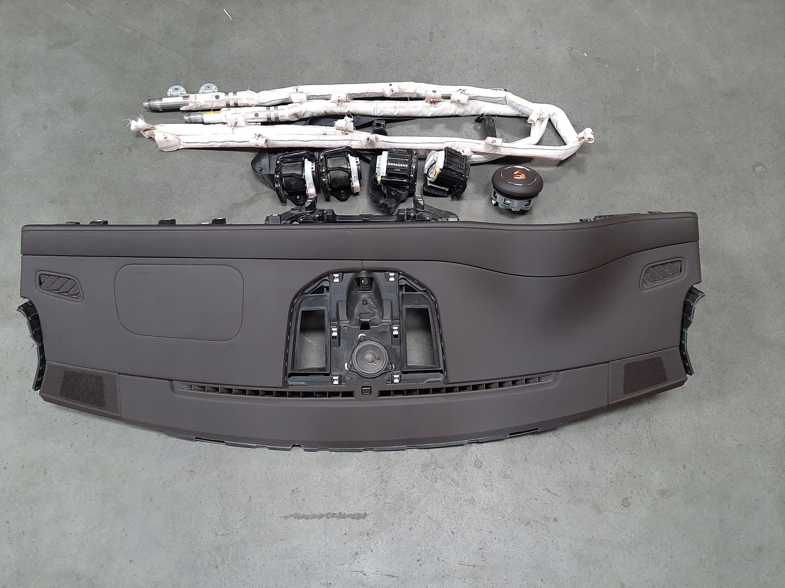 PORSCHE MACAN zestaw komplet KOKPIT DESKA AIRBAG PASY 95B858451 neturlether - obrazek 2