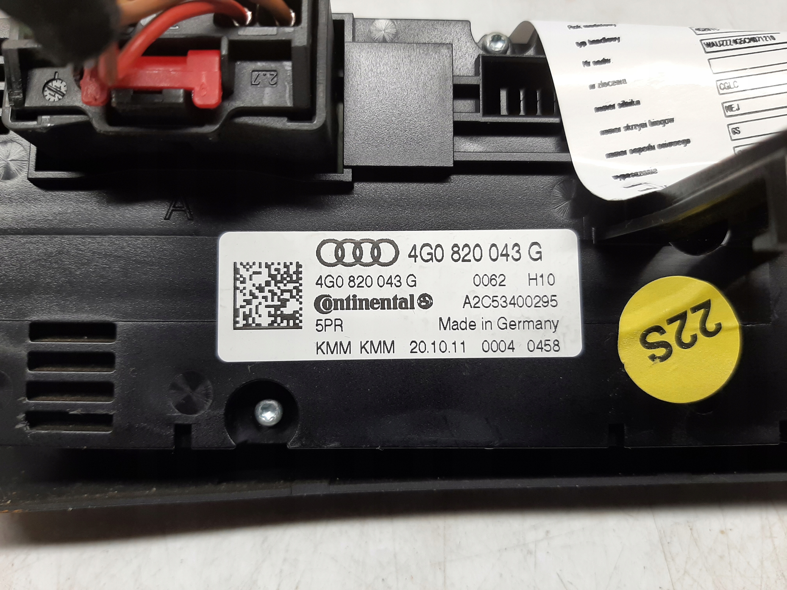 AUDI A6 C7 PANEL STEROWANIA KLIMATYZAJI KLIMY ŚRODKOWY 4G0820043G - obrazek 3