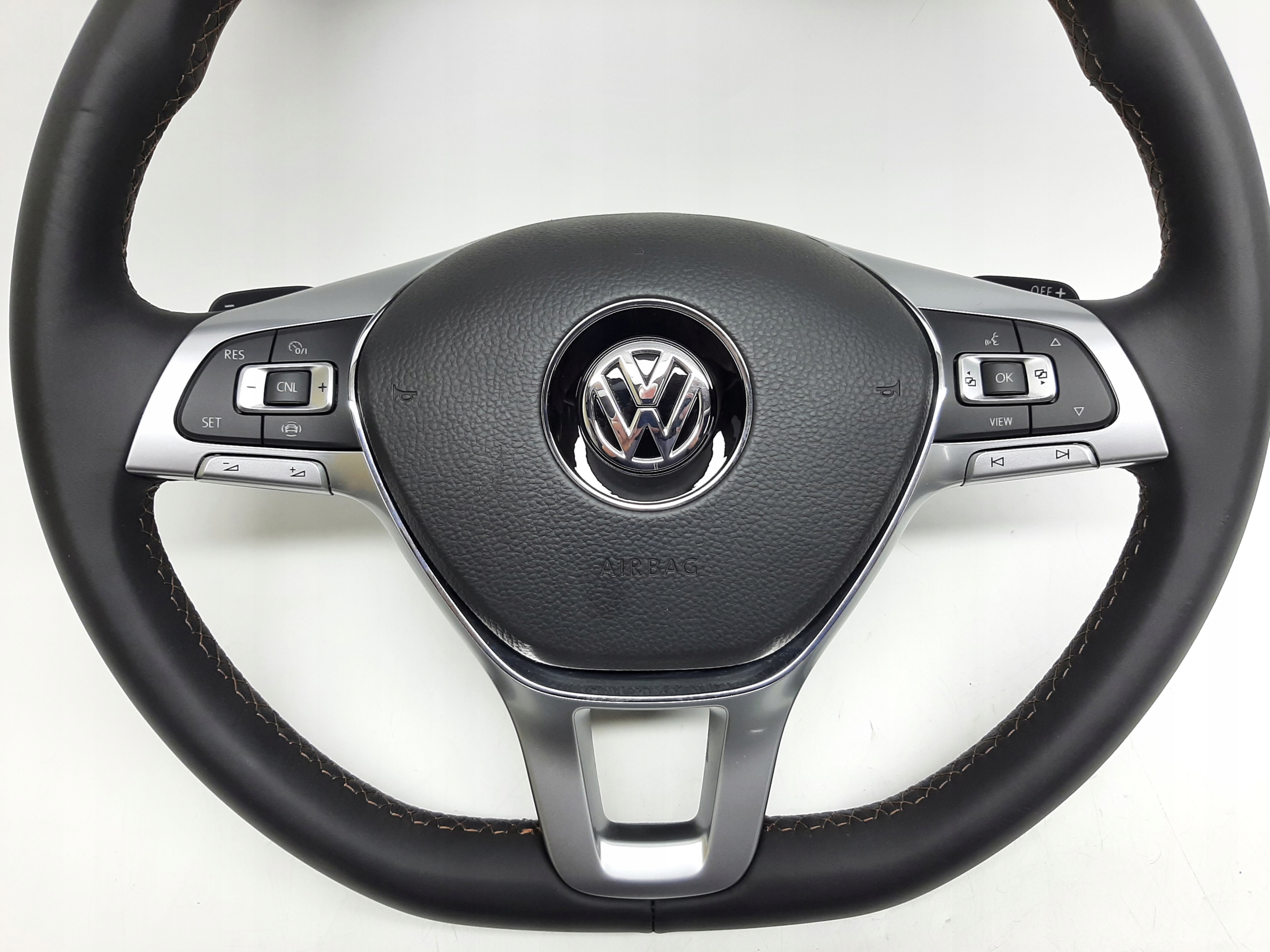 VW TOUAREG KIEROWNICA MULTIFUNKCJA AIRBAG PODUSZKA BRĄZOWA NIĆ 7G0419091 - obrazek 2