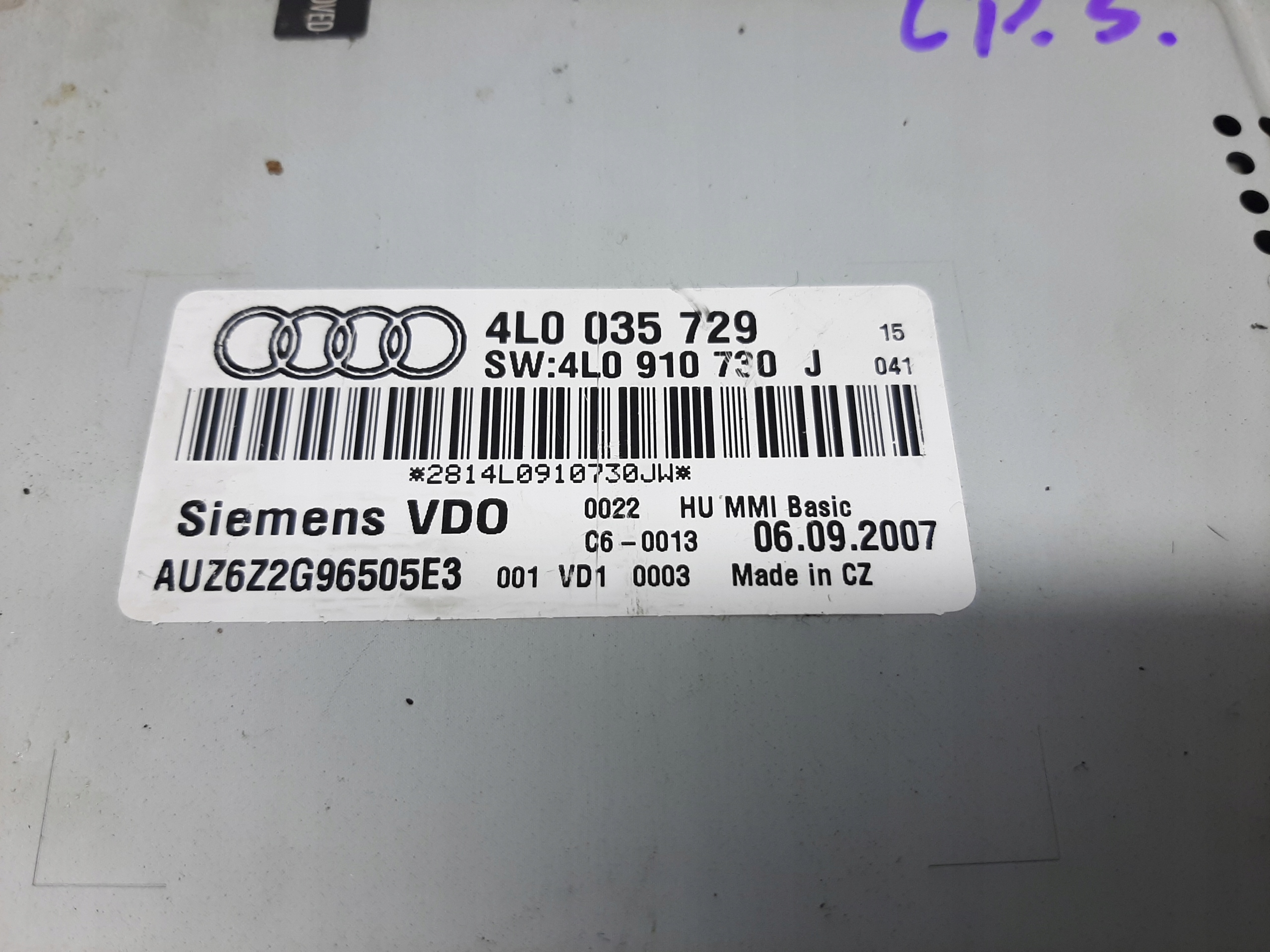 AUDI Q7 3.0 TDI 2005- ZMIENIARKA CZYTNIK NAPĘD CD 4L0035729 - obrazek 4