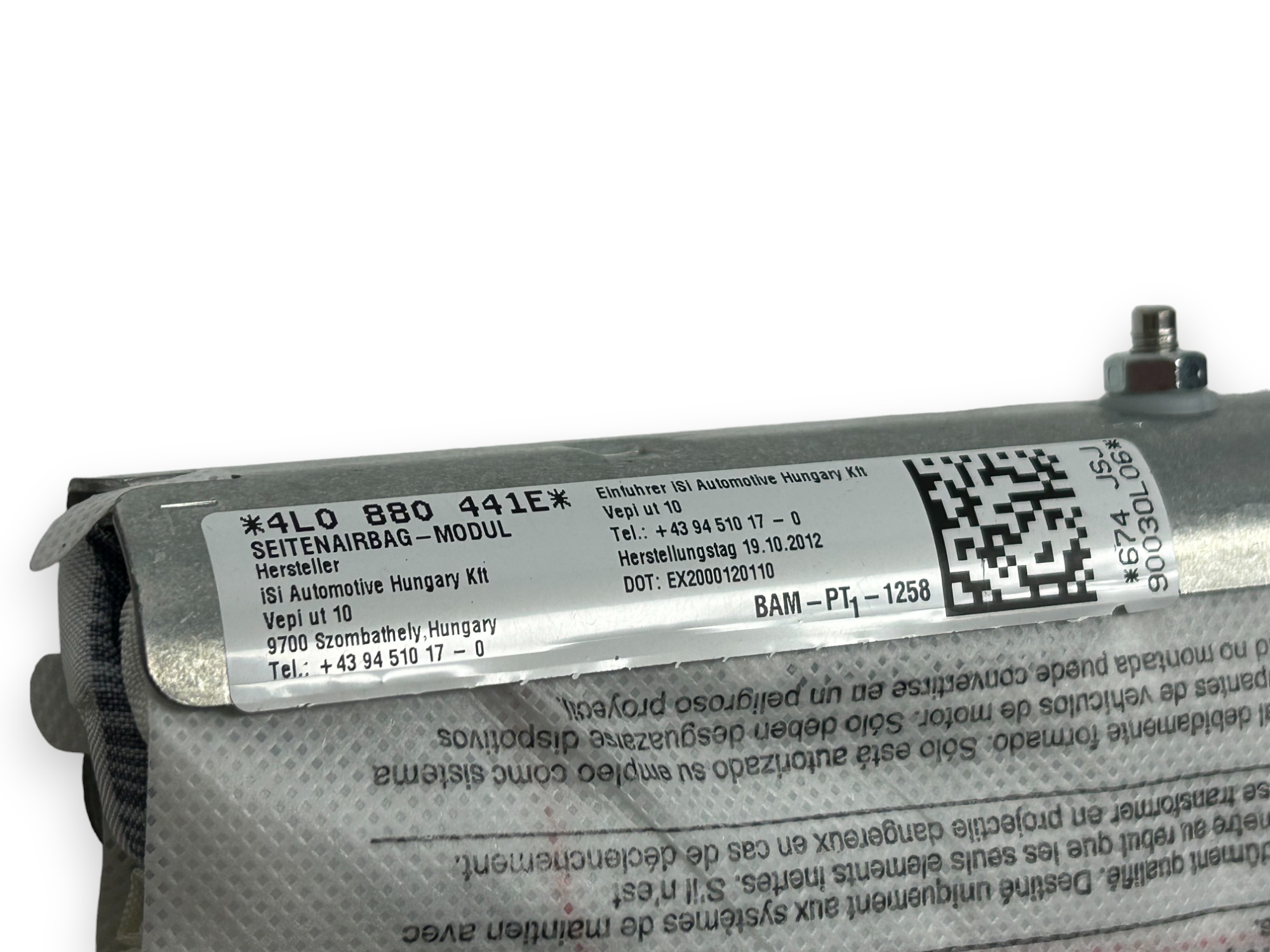 Audi Q7 Airbag Poduszka fotela Lewy Tył 4L0880441E - obrazek 2