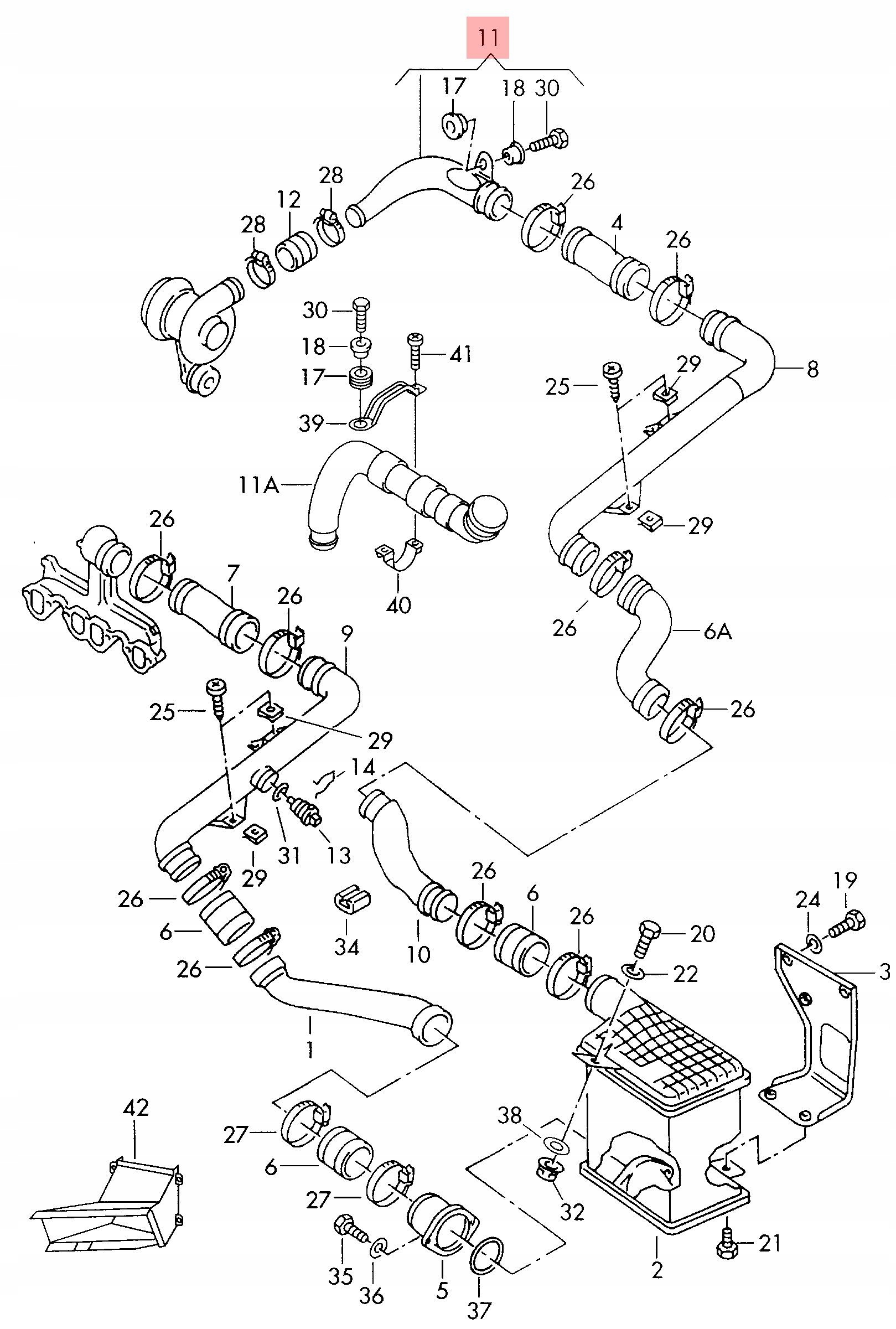 VW GOLF III PASSAT B4 1.9 TDI RURA DOLOT POWIETRZA 3A0145970A 1H0145762S - obrazek 2