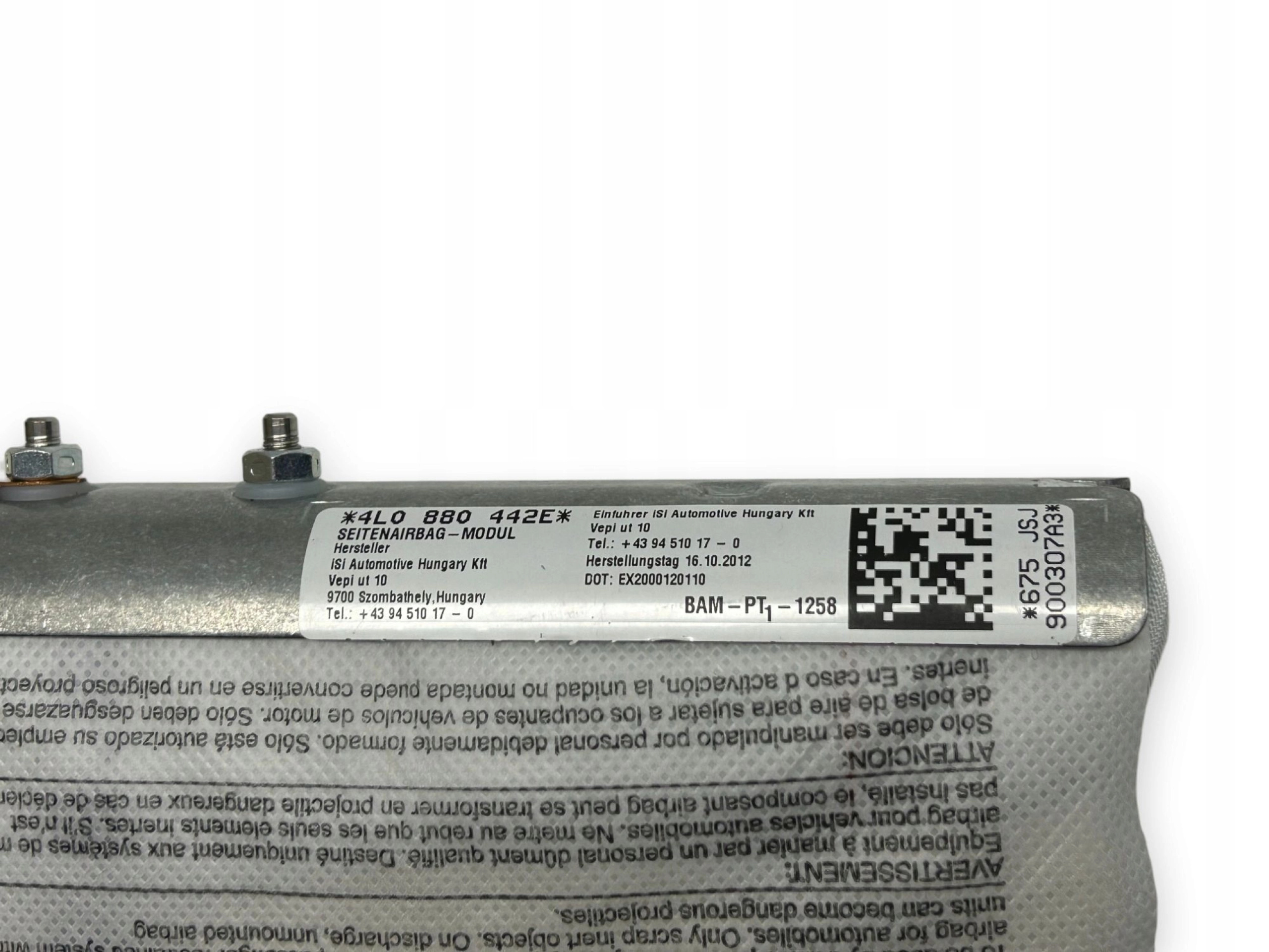 Audi Q7 Airbag Poduszka fotela Prawy Tył 4L0880442E