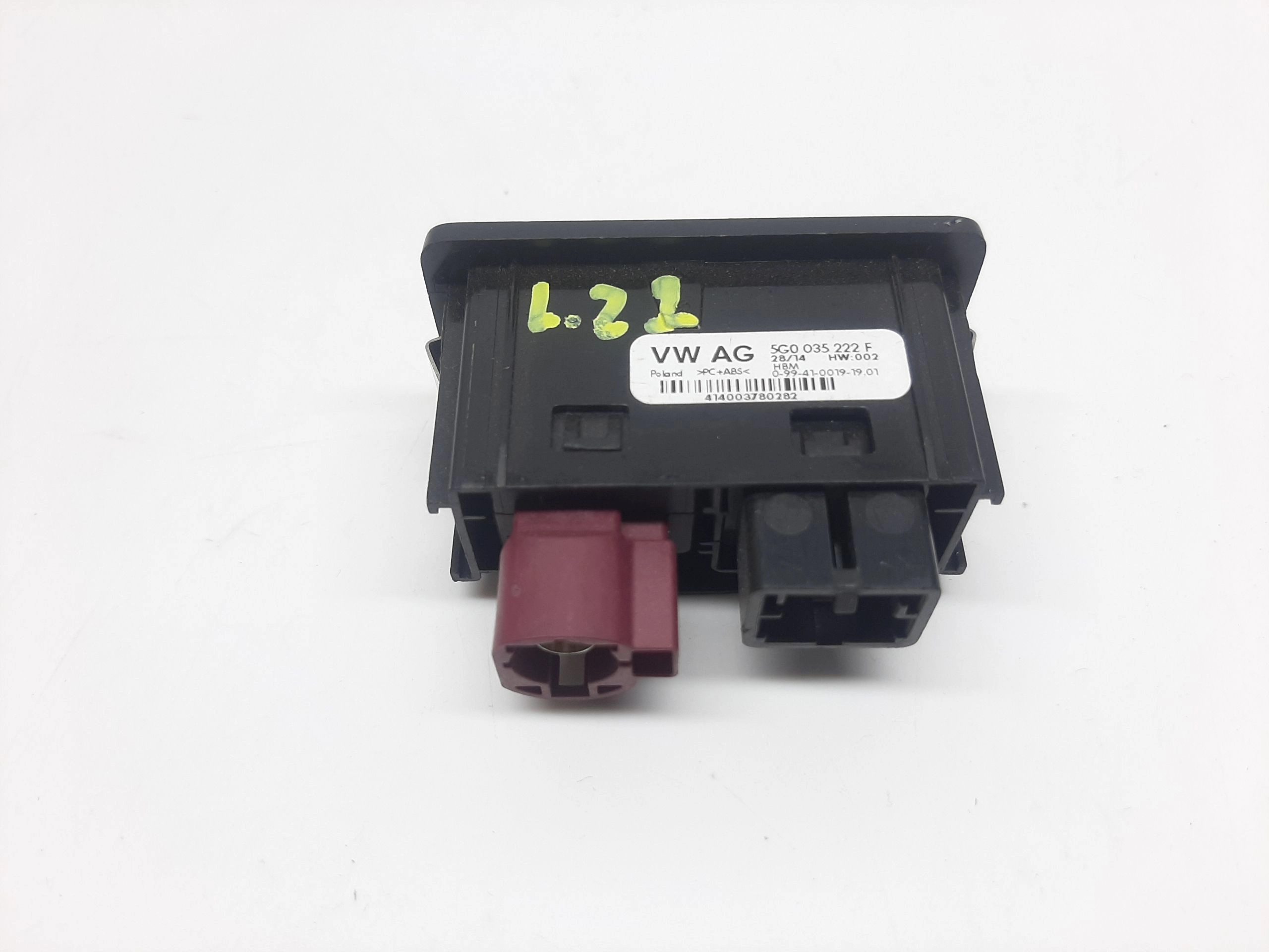 VOLKSWAGEN GOLF VII 2012-20R MODUŁ PORT USB AUX 5G0035222F - obrazek 3