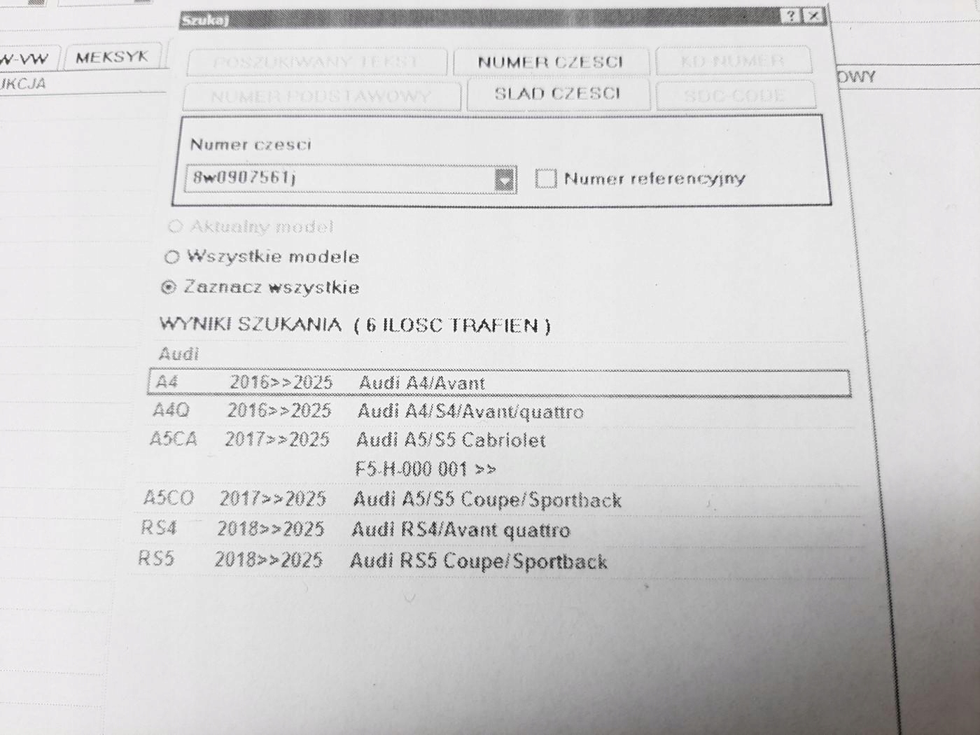 AUDI A4 B9 A5 8W RS4 B9 RS5 F5 RADAR DISTRONIC ACC 8W0907561J 8W0907574 - obrazek 9