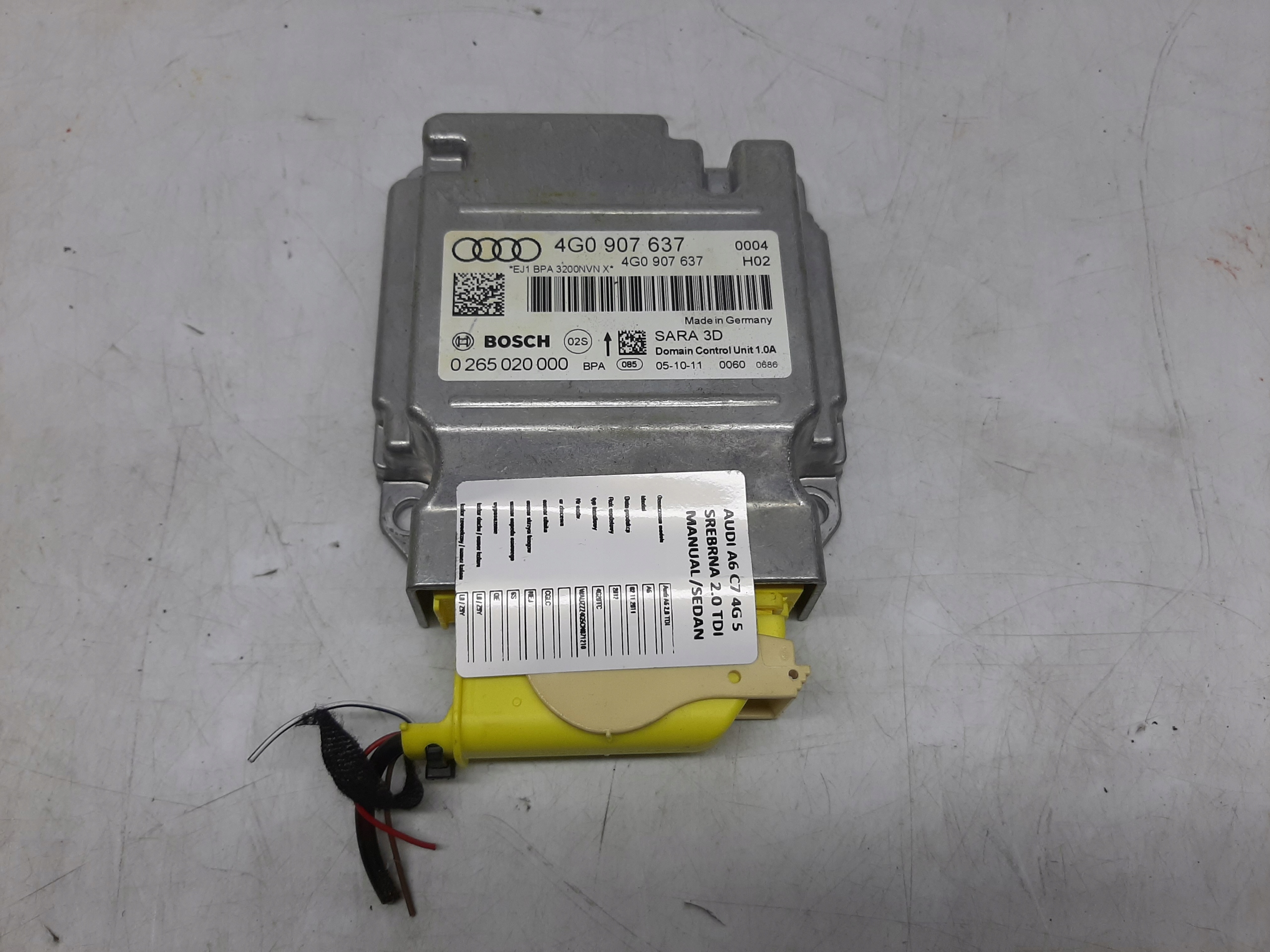 AUDI A6 C7 MODUŁ CZUJNIK PRZYSPIESZENIA AIRBAG 4G0907637