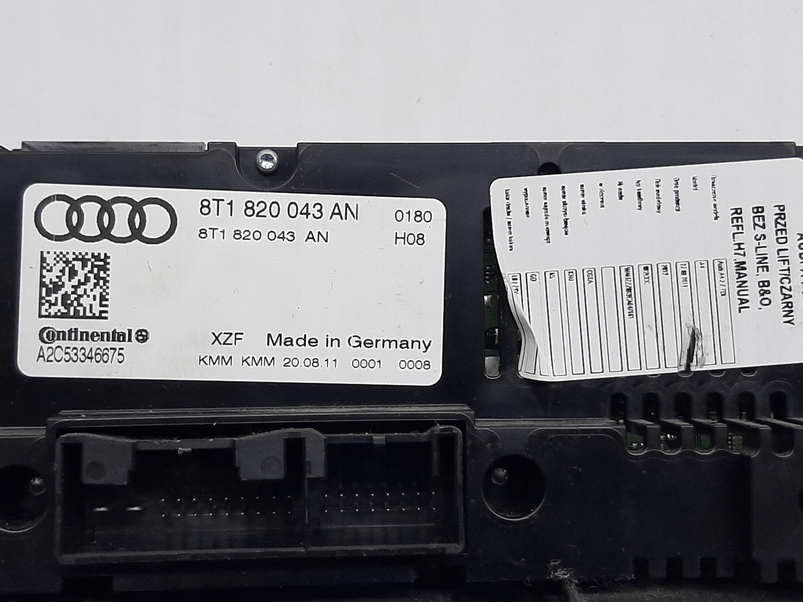 AUDI A4 B8 2007- PANEL STEROWANIA KLIMATYZACJI GRZANIA FOTELI 8T1820043AN - obrazek 3